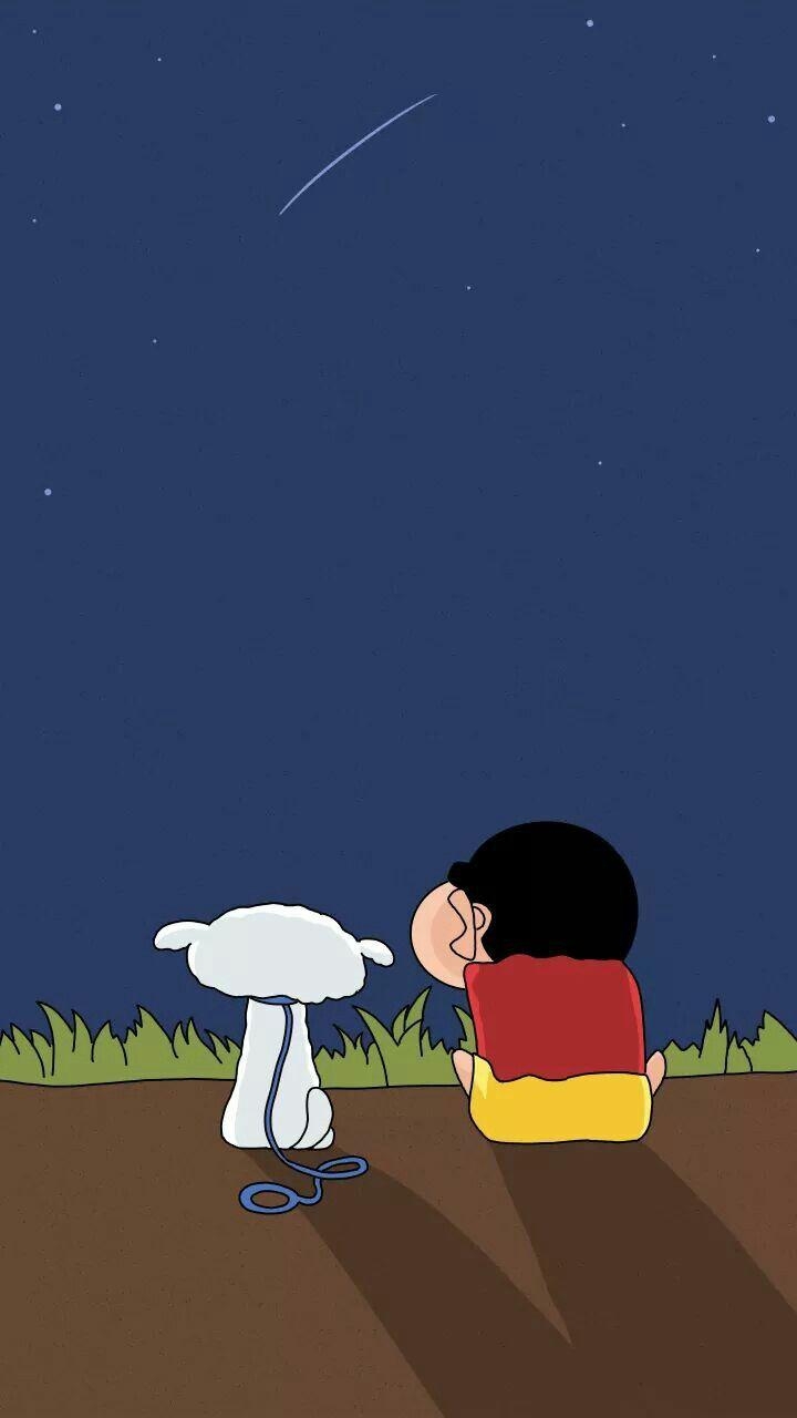 720x1280 Shinchan with siro. Cartoon wallpaper iphone, Cute cartoon, Phone