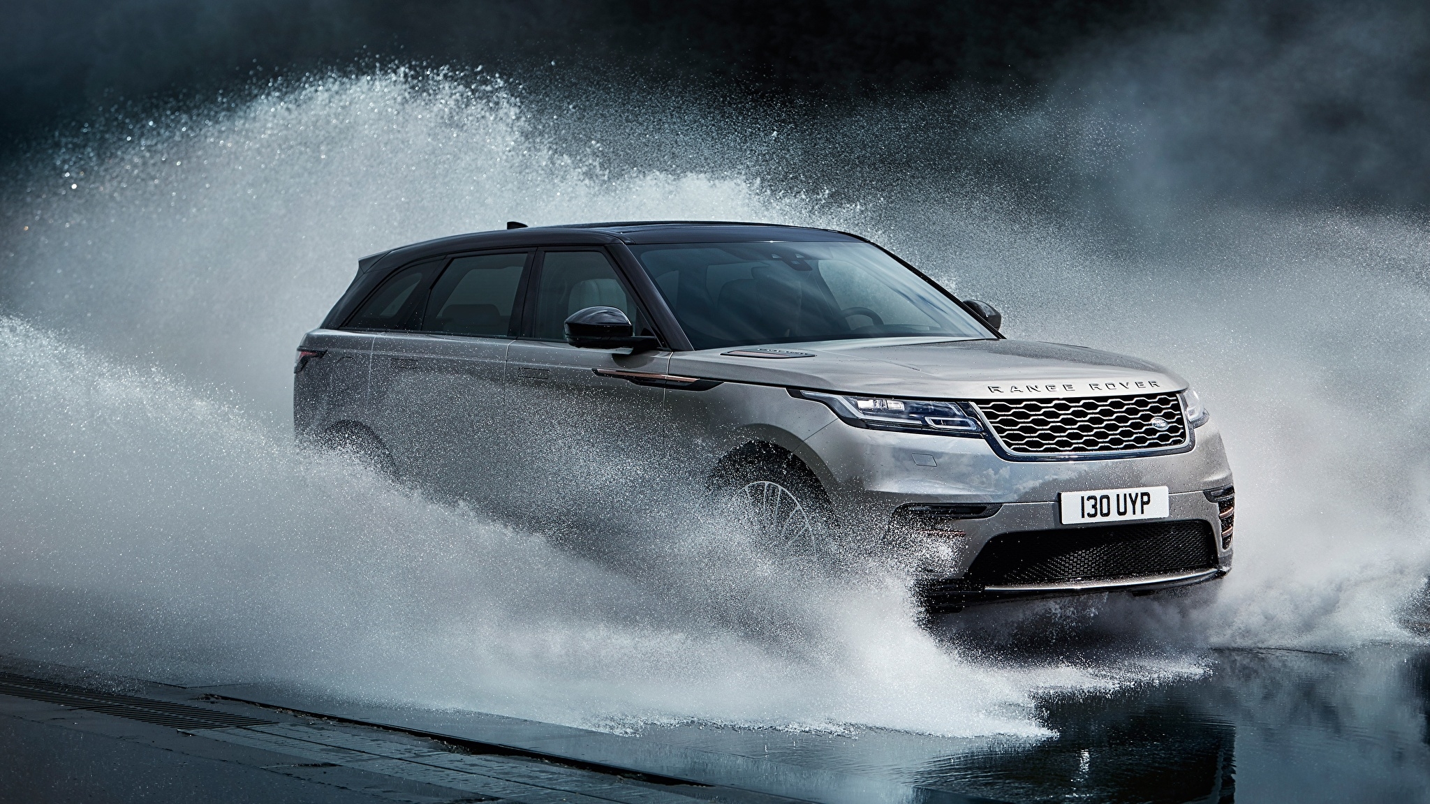 2050x1160 Wallpaper Land Rover Velar Silver color Spray Cars, Desktop