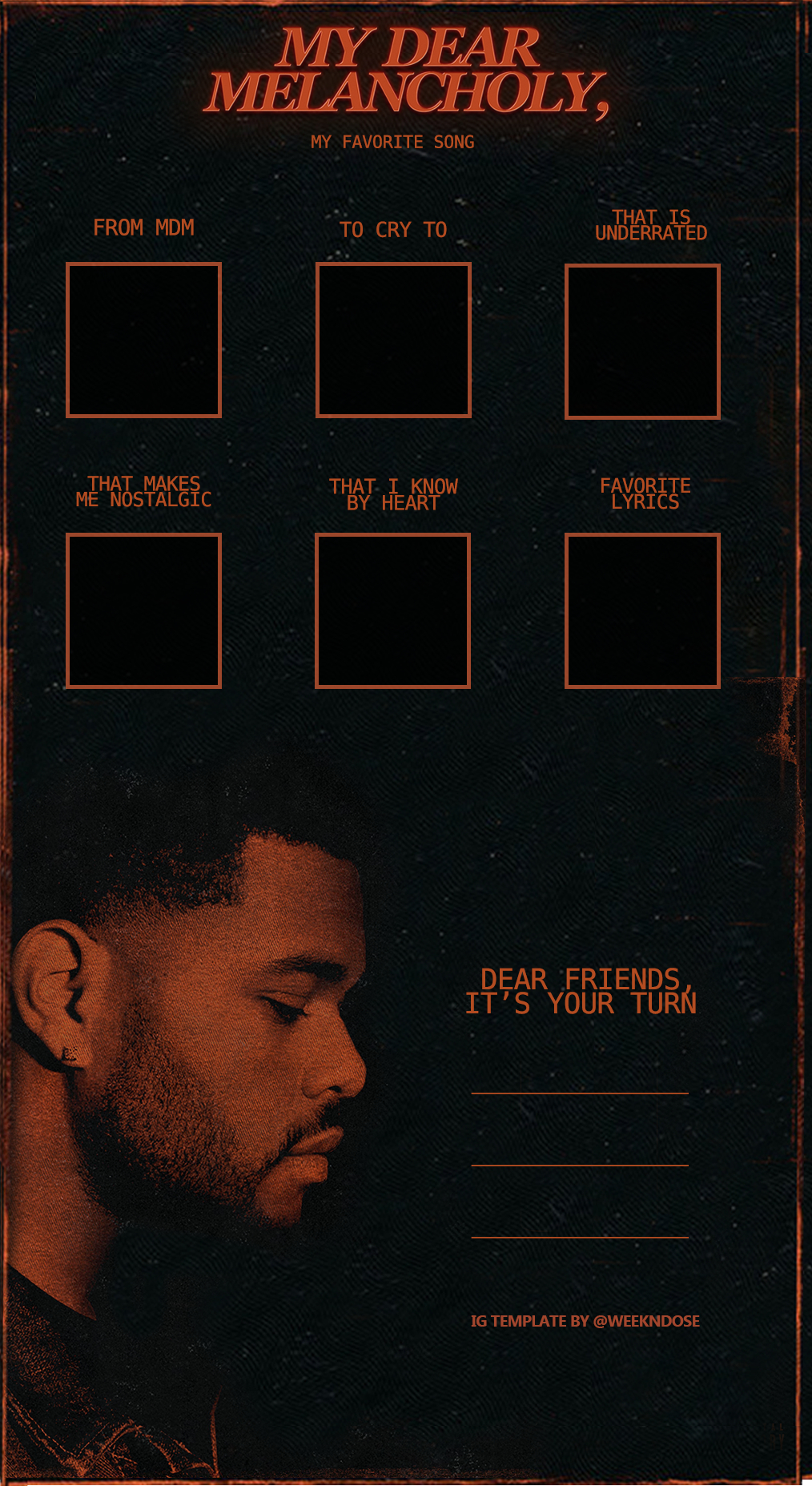 1020x1860 My Dear Melancholy Instagram Story. Instagram story , Abel the weeknd, The weeknd, Phone