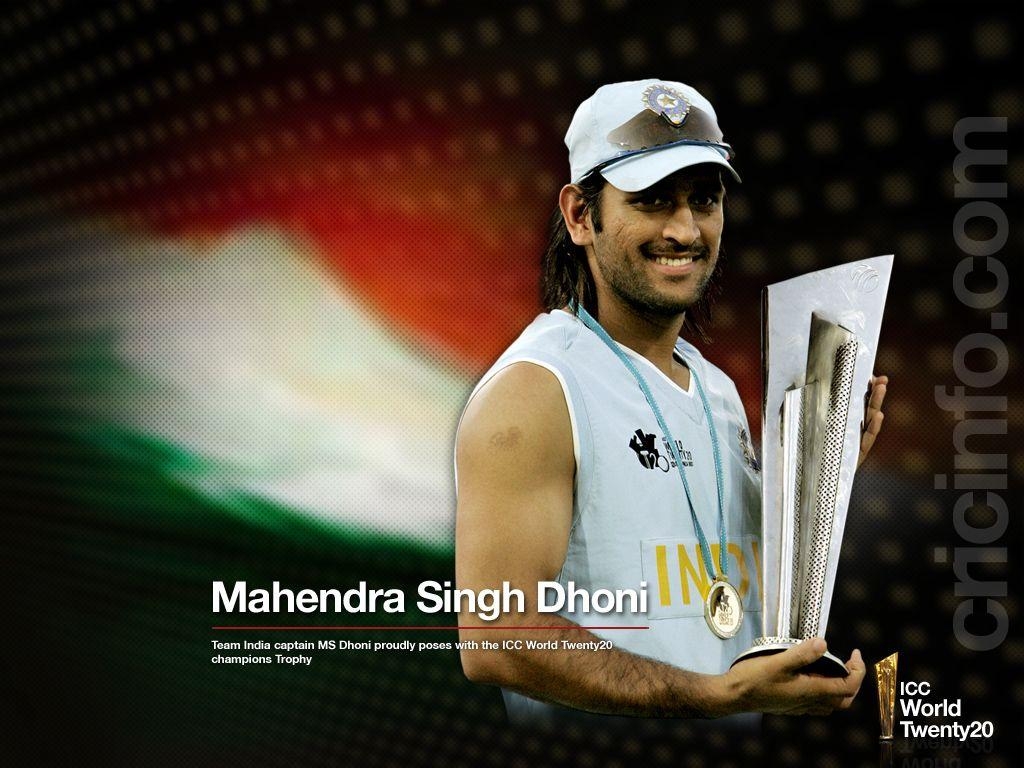 1030x770 MS Dhoni poses with the T20 Trophy, Desktop