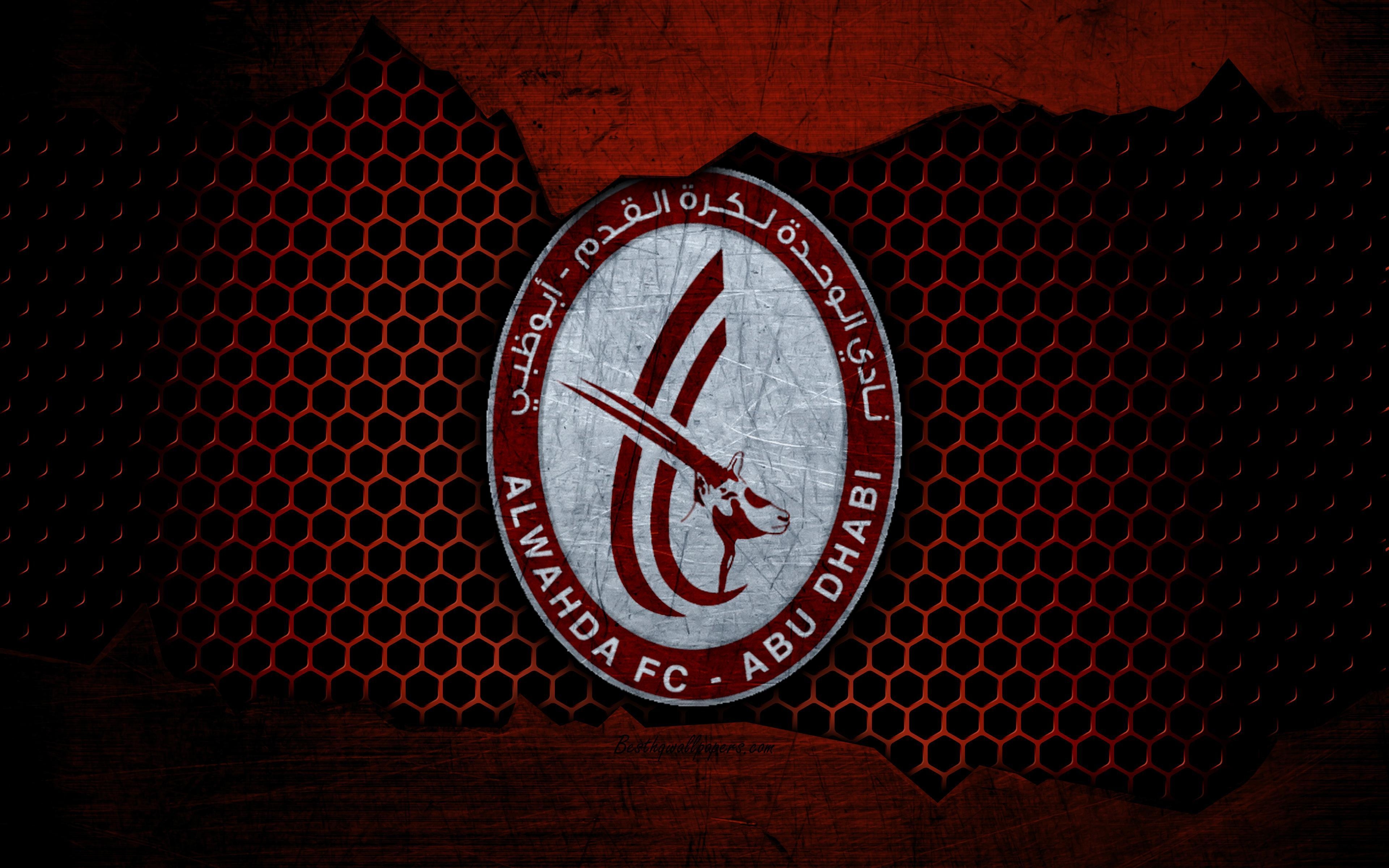 3840x2400 Download wallpaper Al Wahda, 4k, logo, UAE League, soccer, football, Desktop