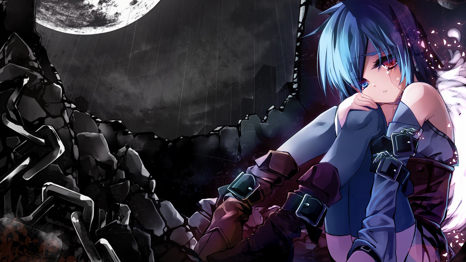 1600x900 Dark Anime Girl Best Wallpaper 21578, Desktop