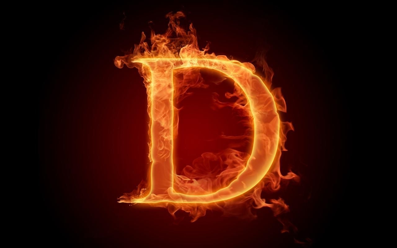 1280x800 Blue Fire The Letter D.. Letter D, black, cool, D, dad, Desktop