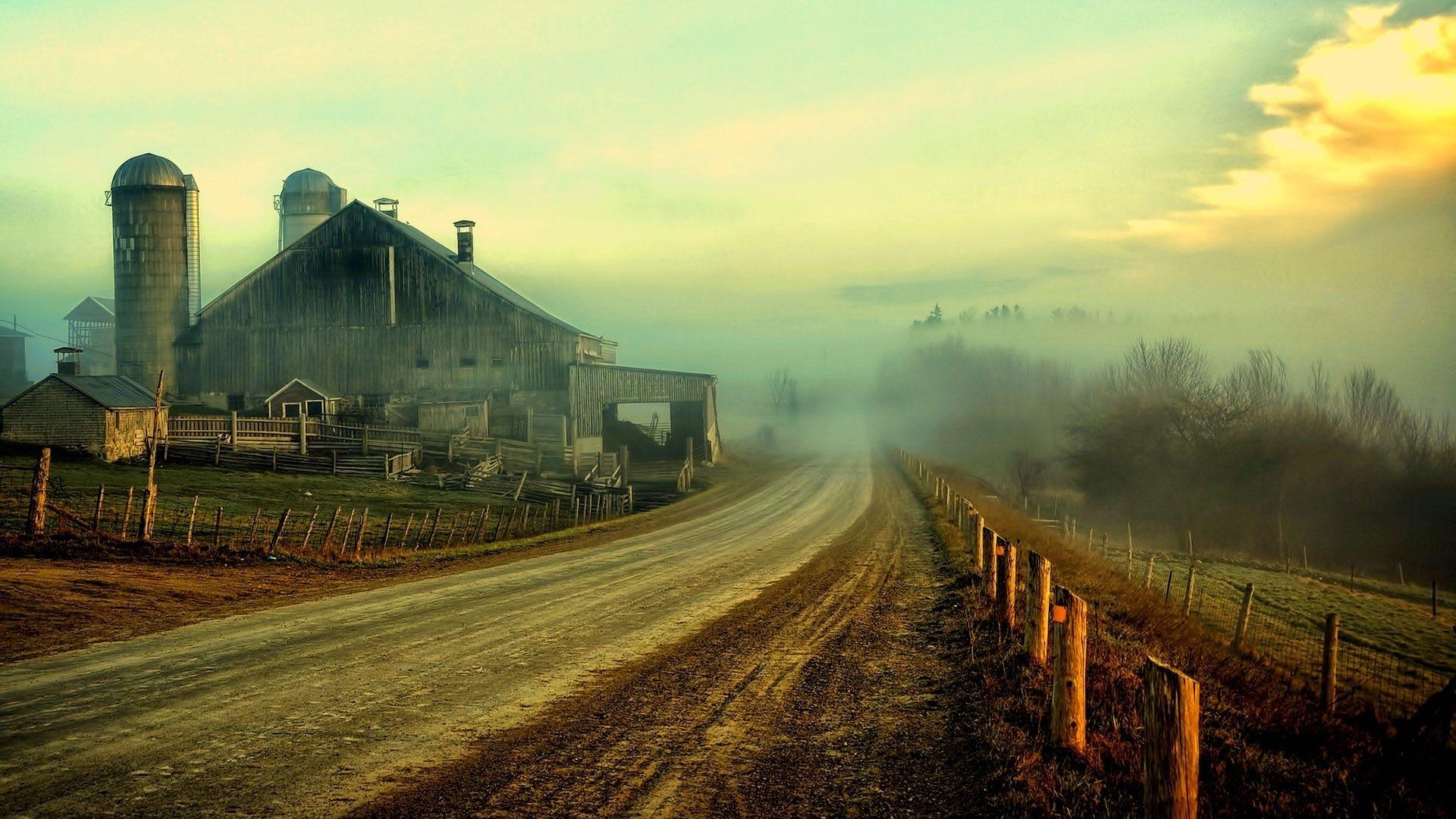 1920x1080 Old Farm House in the Field at Sunset Photo and Desktop Wallpaper, Desktop