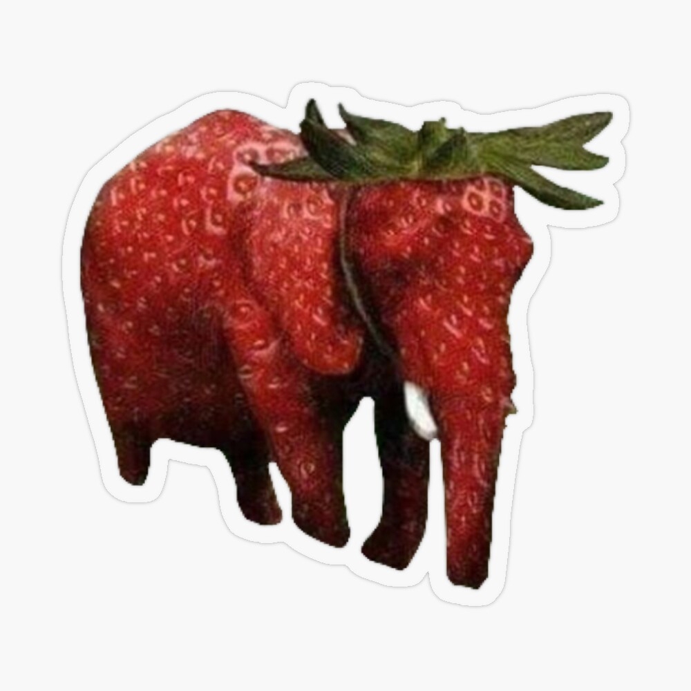 1000x1000 strawberry elephant Sticker, Phone