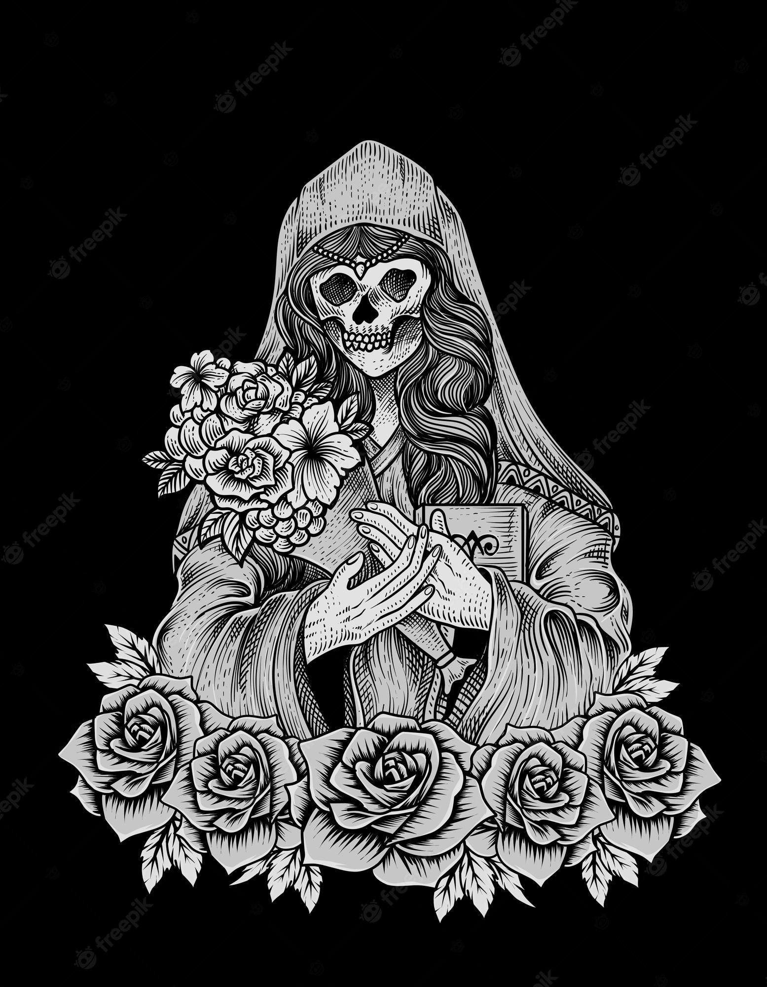 1560x2000 Santa muerte Vectors & Illustrations for Free Download, Phone