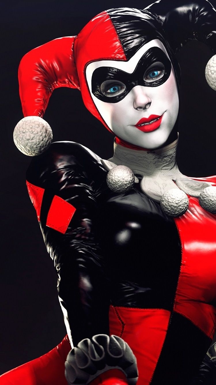 750x1340 DC Comics, Harley Quinn, Villain, Girl, Clown  IPhone 8 7, Phone