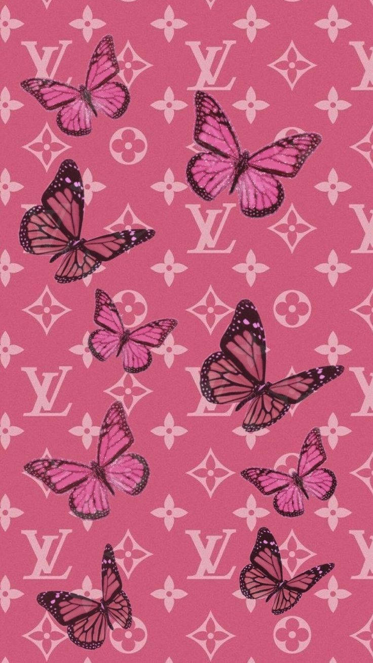 740x1310 Download Y2k Lv With Butterflies Wallpaper, Phone