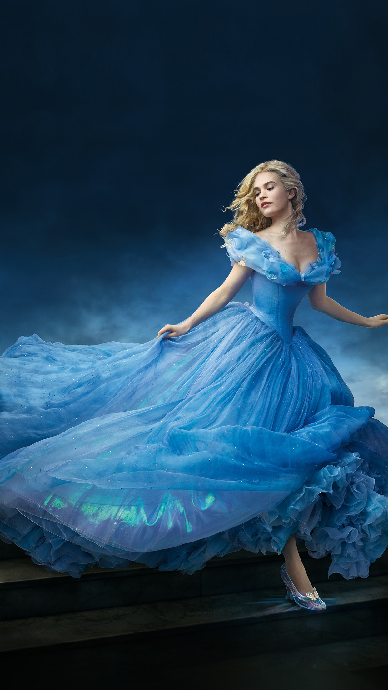 1250x2210 Cinderella Dress Blue Art, Phone