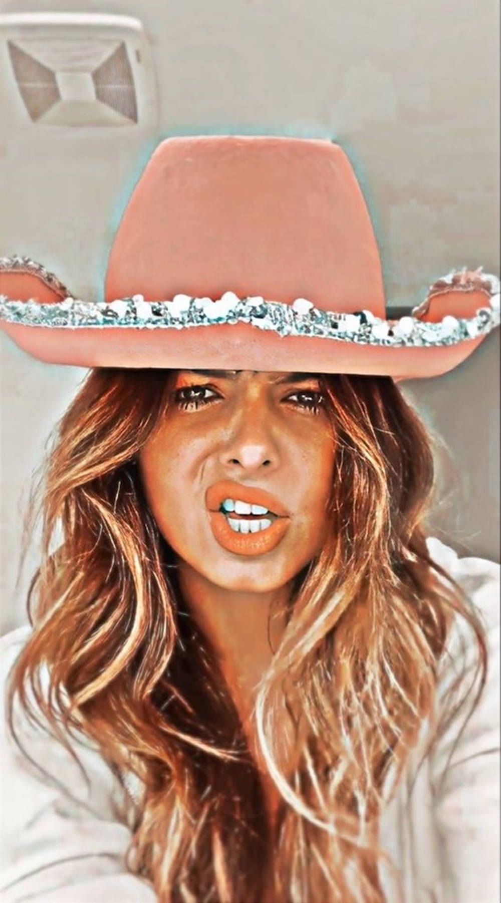 1000x1810 Download TikTok Personality Addison Rae PFP In Cowgirl Hat Wallpaper, Phone