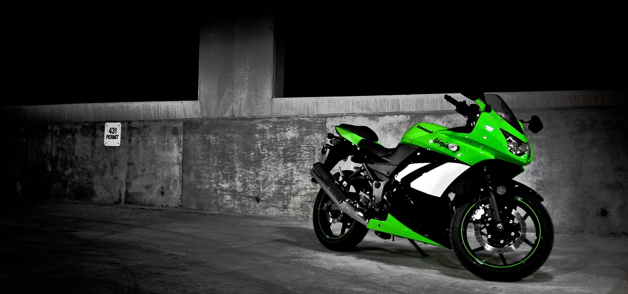 2050x960 Kawasaki Ninja 250R Wallpaper Free Kawasaki Ninja 250R, Dual Screen