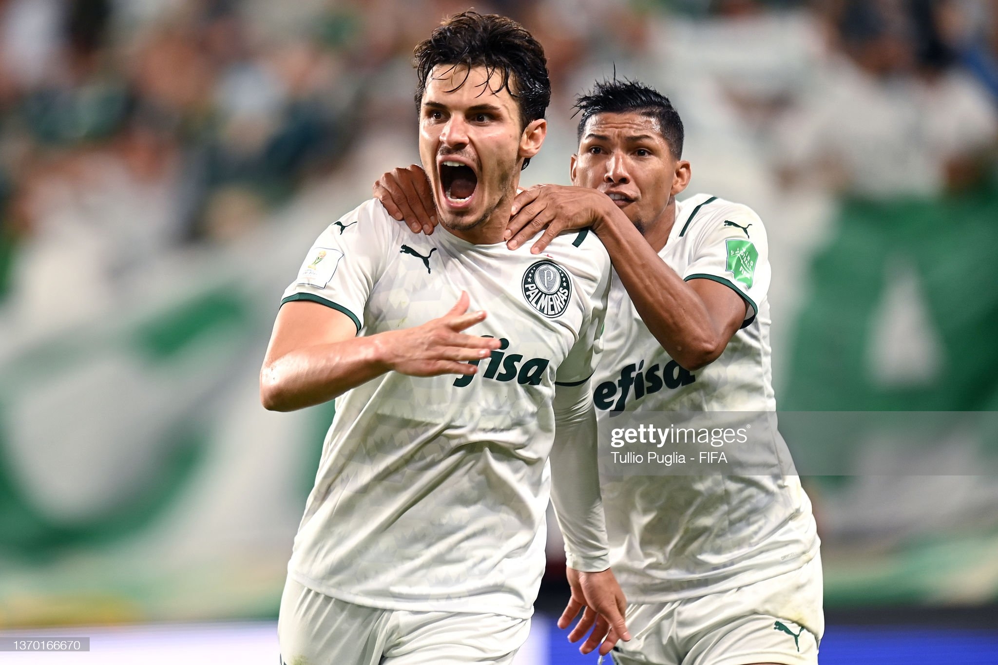 2050x1370 Raphael Veiga celebrates with teammate Rony of Palmeiras after. News Photo, Desktop