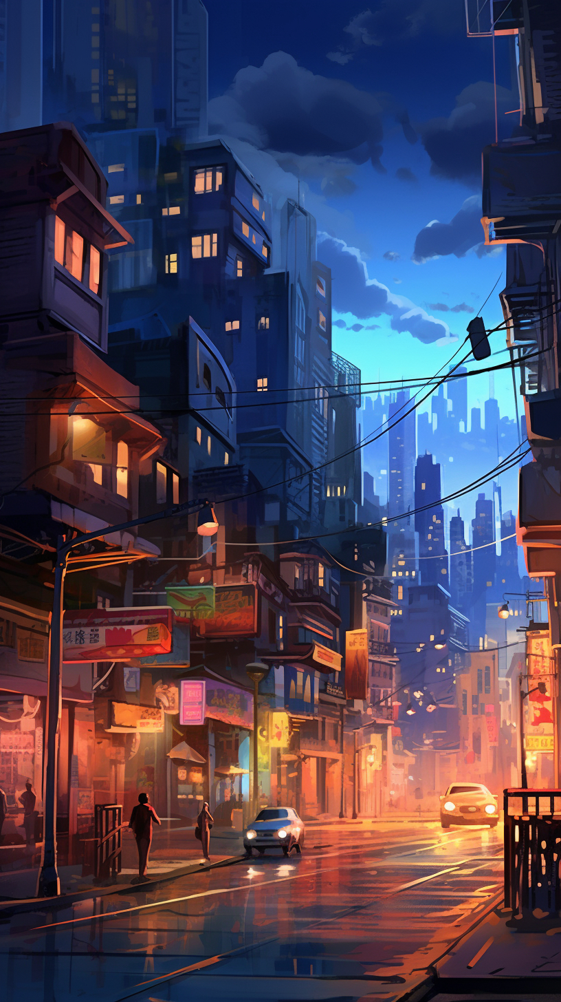 820x1460 Urban Nightlife Manhwa Wallpaper Anime Manga Art, Phone