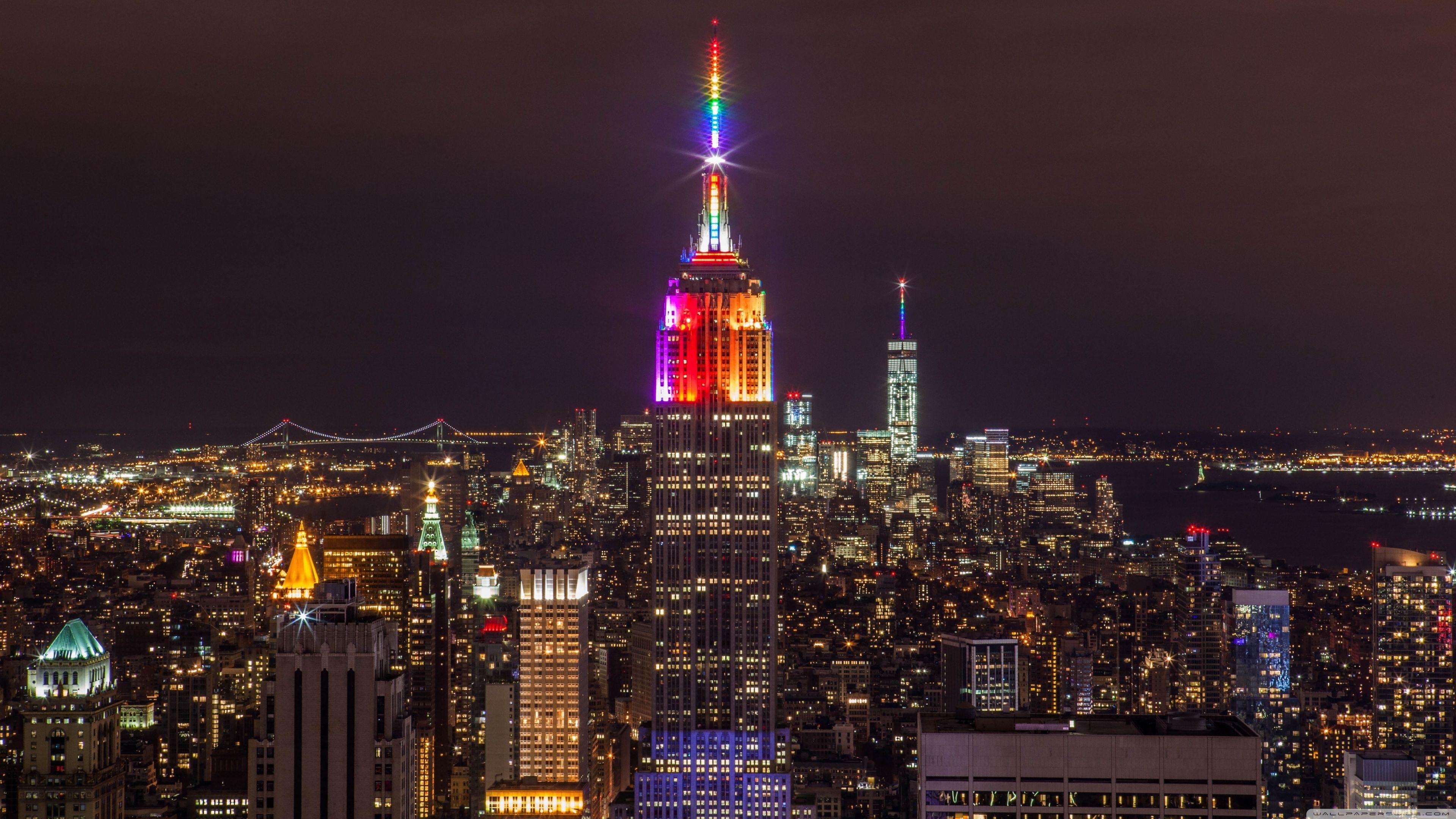 3840x2160 New York City Night Lights ❤ 4K HD Desktop Wallpaper for 4K Ultra, Desktop