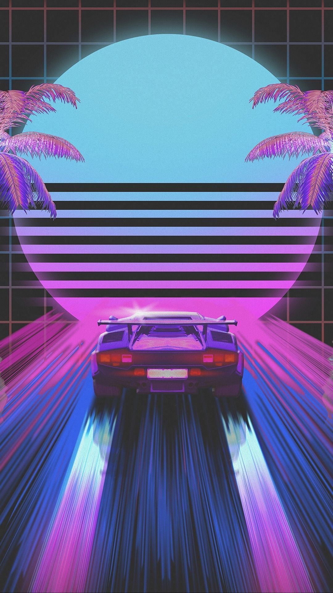 1080x1920 80s Neon Car iPhone Wallpaper Free 80s Neon Car iPhone Background, Phone