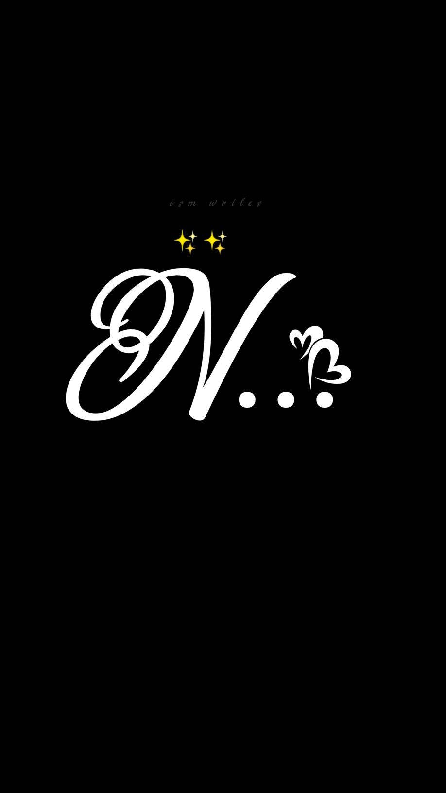 920x1640 Download Cursive N Black Wallpaper, Phone