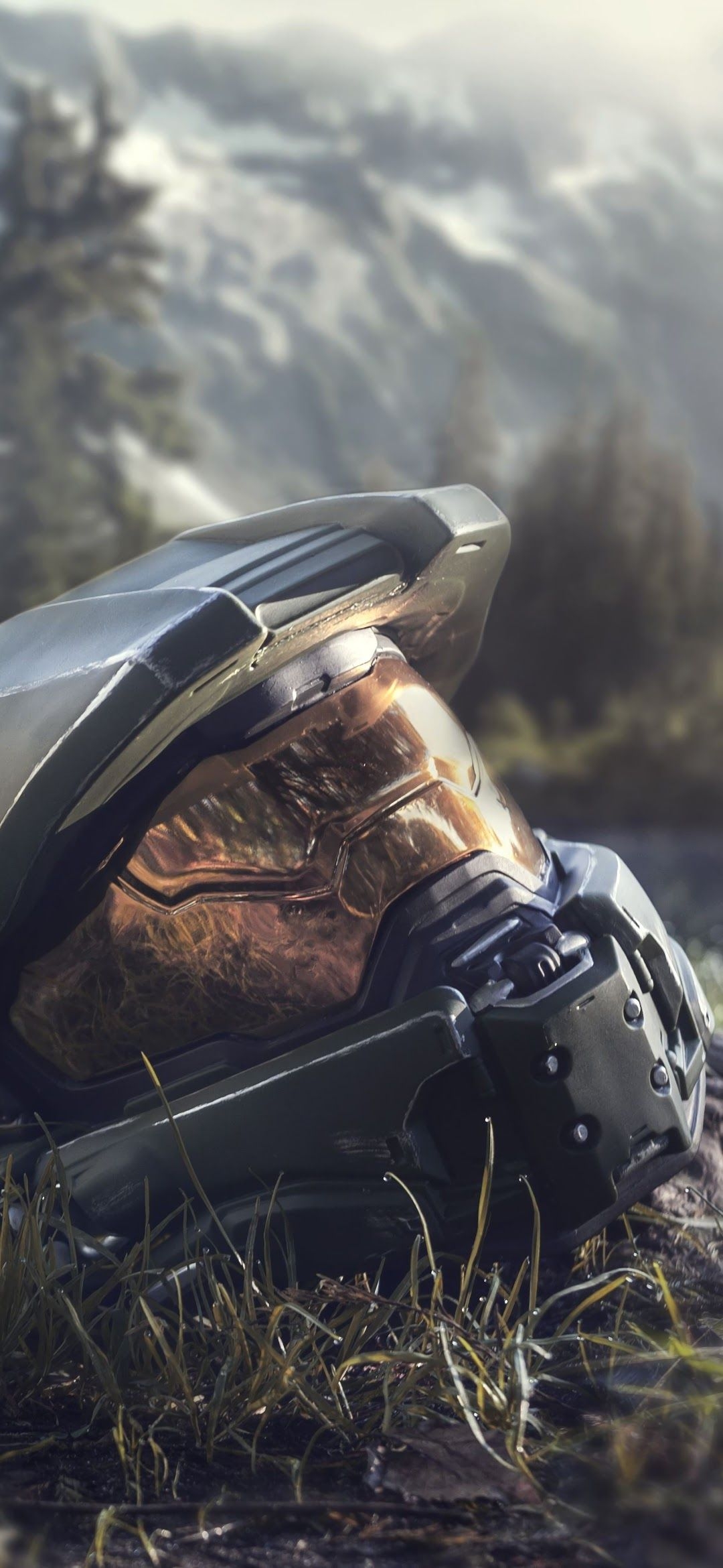 1080x2340 Halo Infinite Master Chief Helmet 8K Wallpaper, Phone