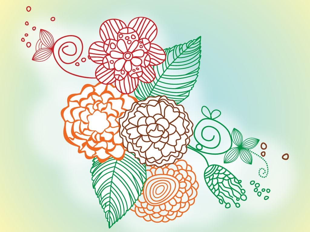 1030x770 Free download Flower Line Drawings [] for your Desktop, Desktop