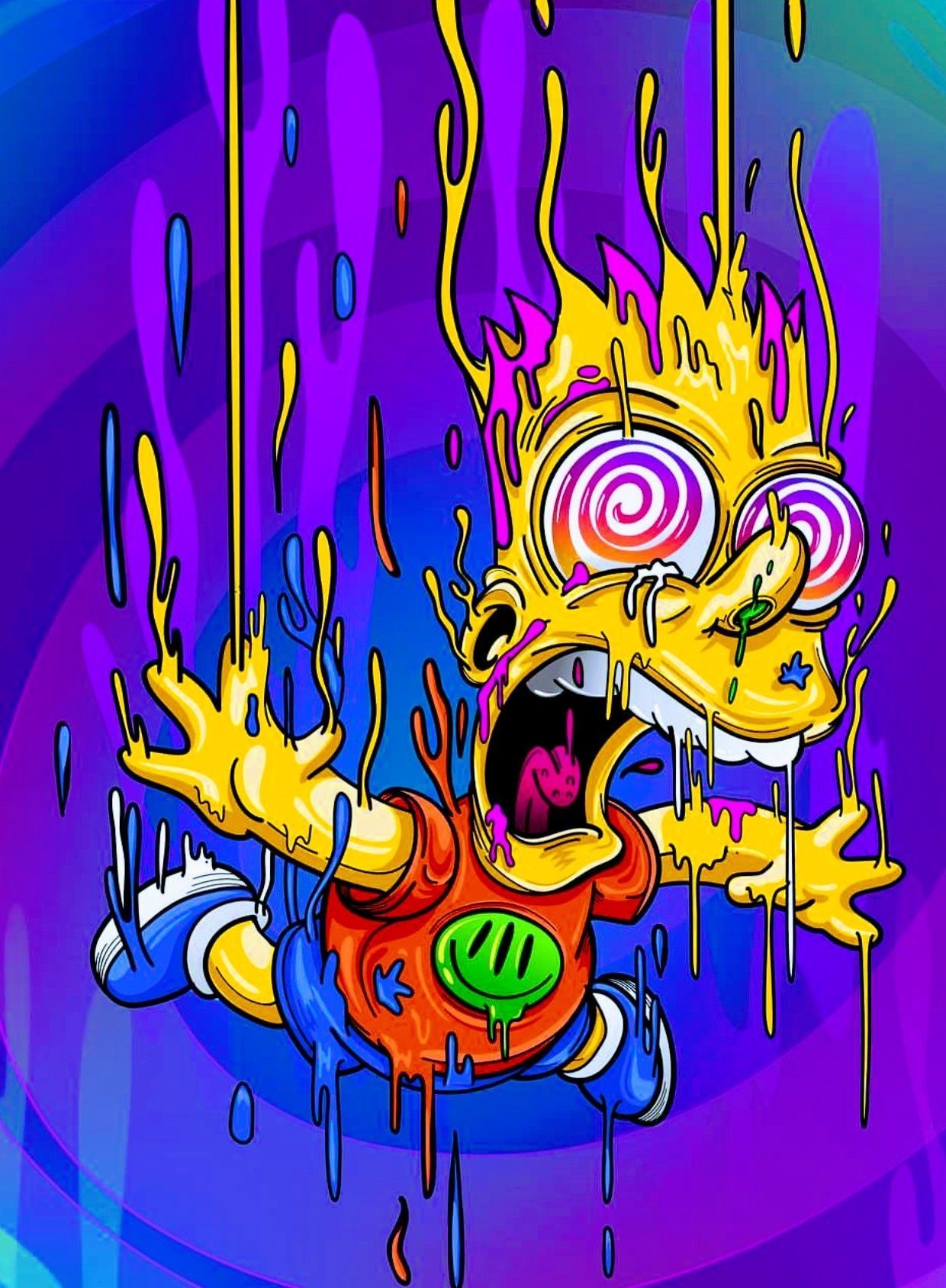 1240x1690 Bart Simpson Trippy Wallpaper Free Bart Simpson Trippy Background, Phone