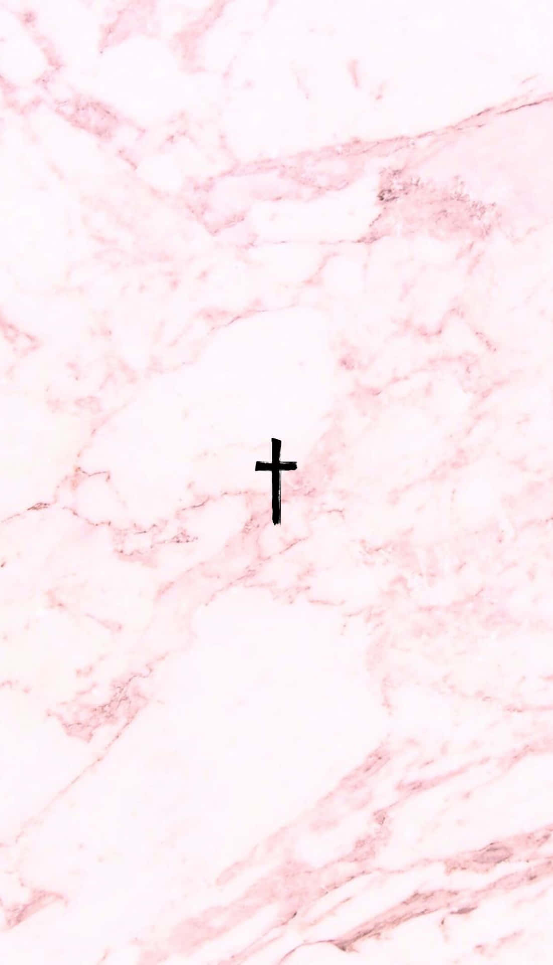 1110x1920 Download A Cross Is On A Pink Marble Background Wallpaper, Phone