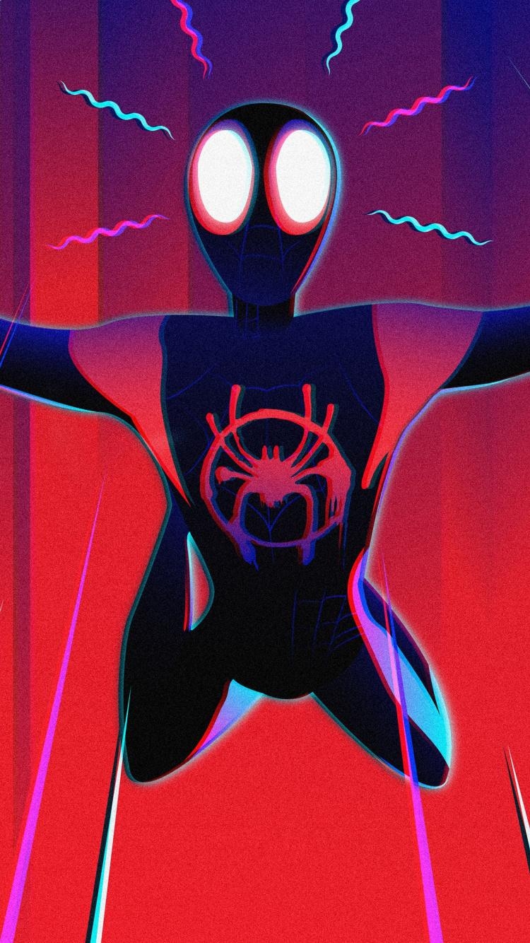 750x1340 Download Spider Verse, Superhero, Spider Man, Movie, Art, Phone