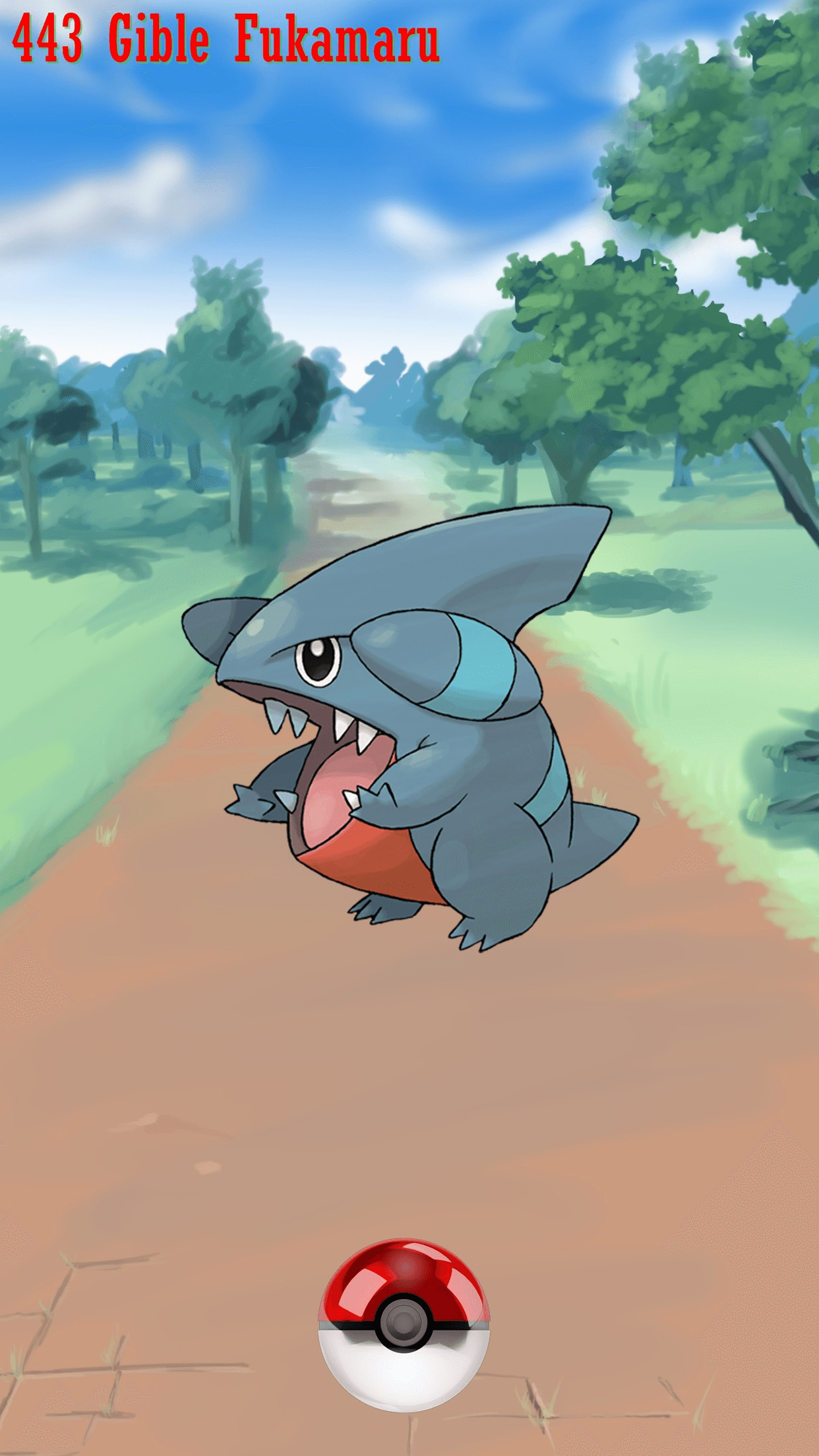 1250x2210 Street Pokeball Gible Fukamaru, Phone