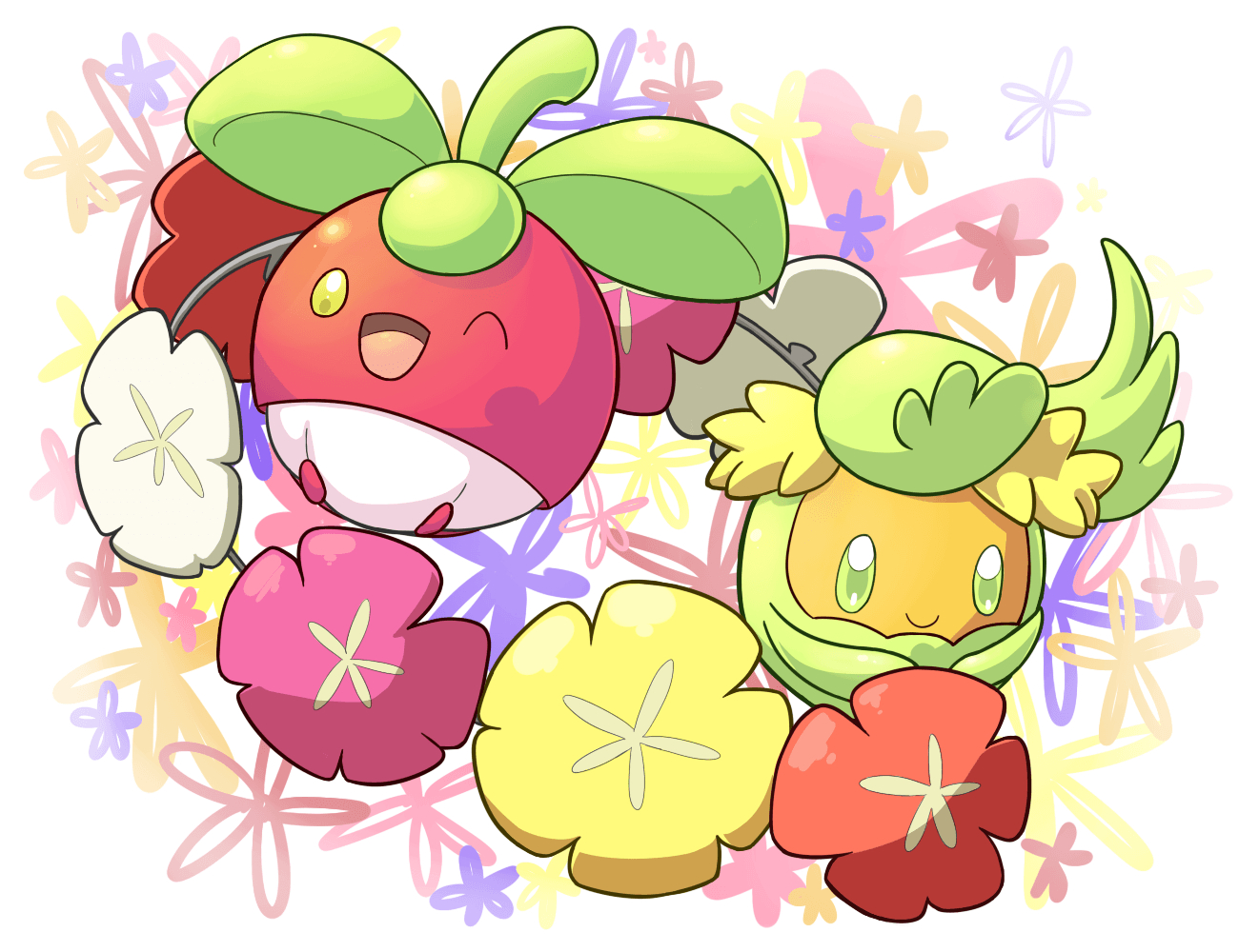 1300x1000 Bounsweet and Comfey by aquabluu. Gotta Pin 'Em All Art, Desktop