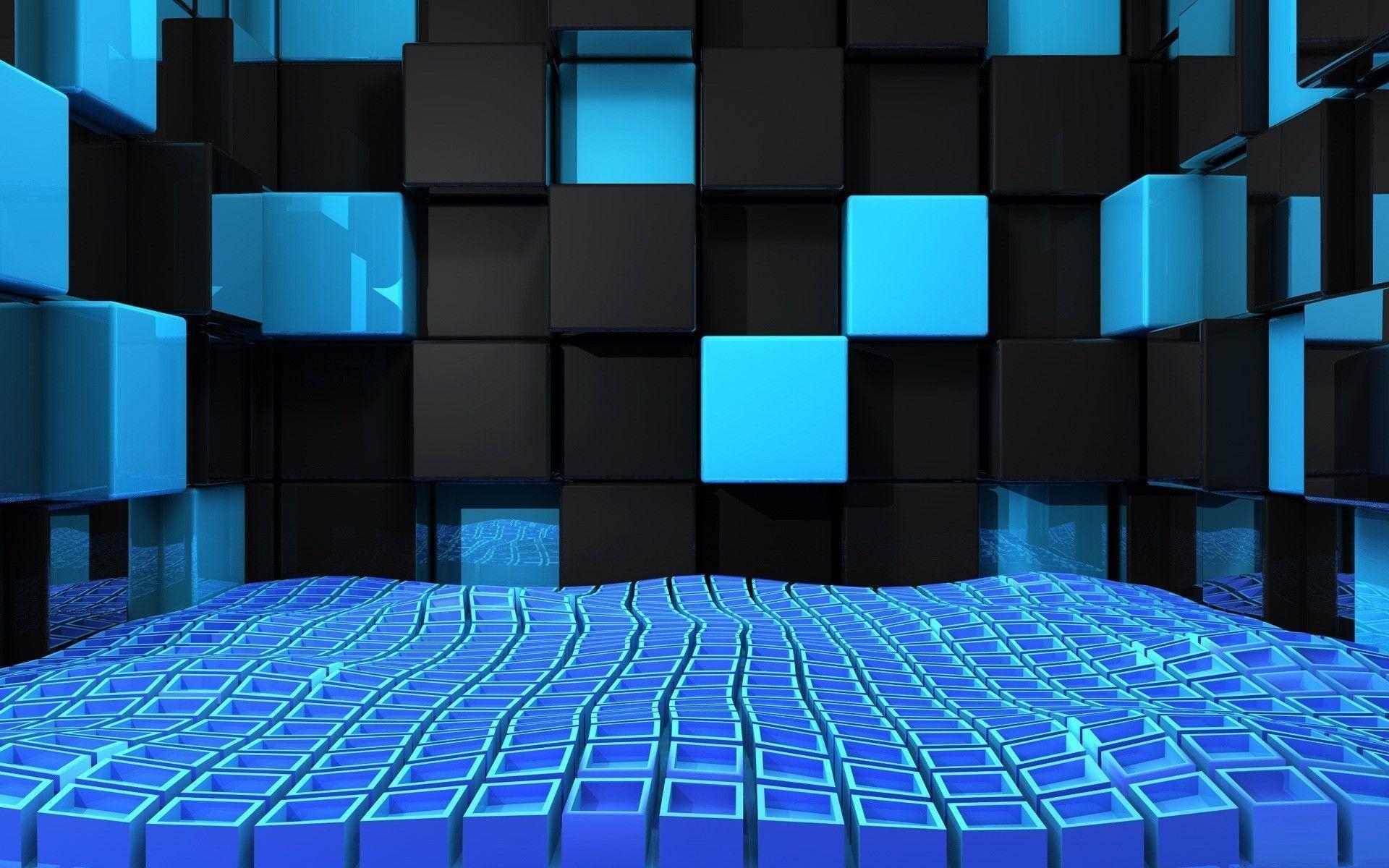 1920x1200 3D Cubes The Cubes Wallpaper Black Blue 3D Cubes Wallpaper High, Desktop