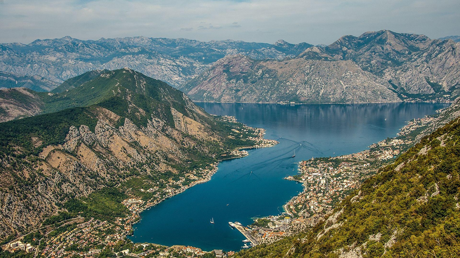 1920x1080 Picture Montenegro Kotor Nature Mountains Bay Houses, Desktop