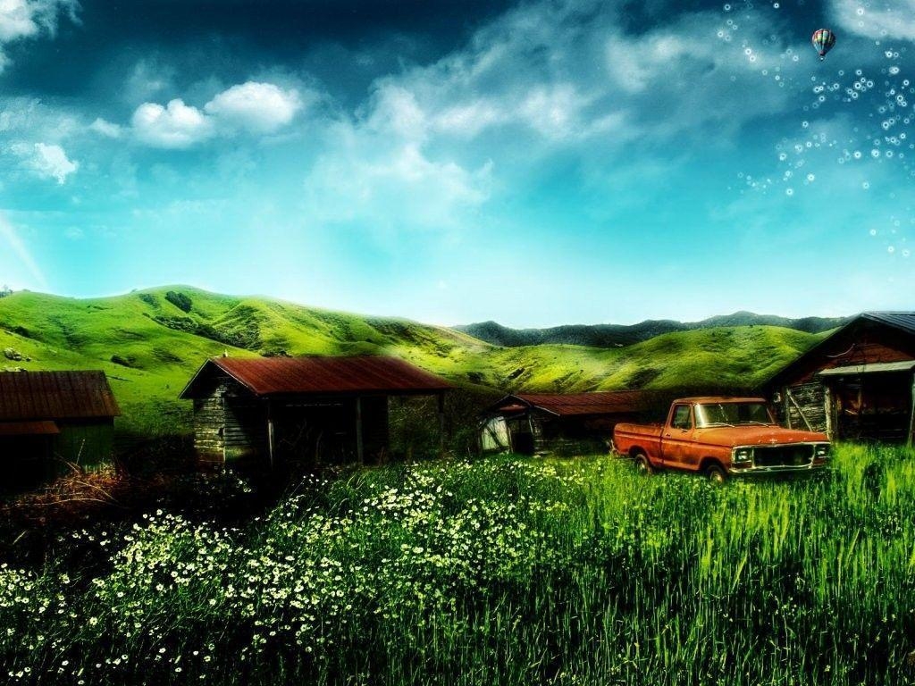 1030x770 Field: Truck Field Nature Cool Old HD Wallpaper for HD 16:9 High, Desktop