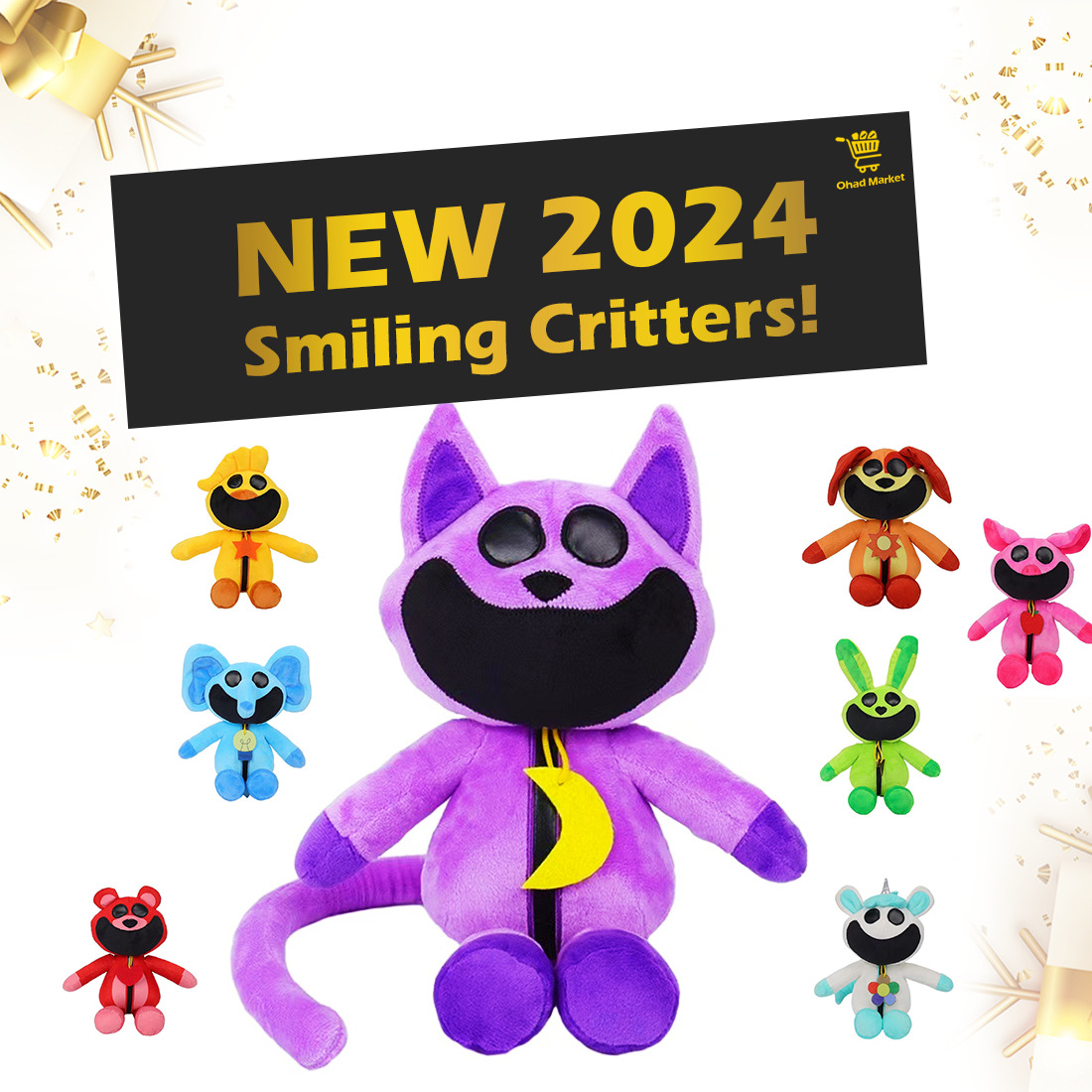 1100x1100 2024 Smiling Critters Figure Plush Doll, Phone