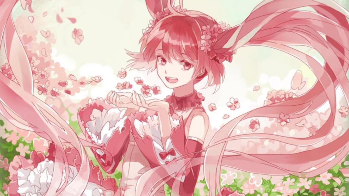 1370x770 Sakura Miku Wallpaper, Desktop