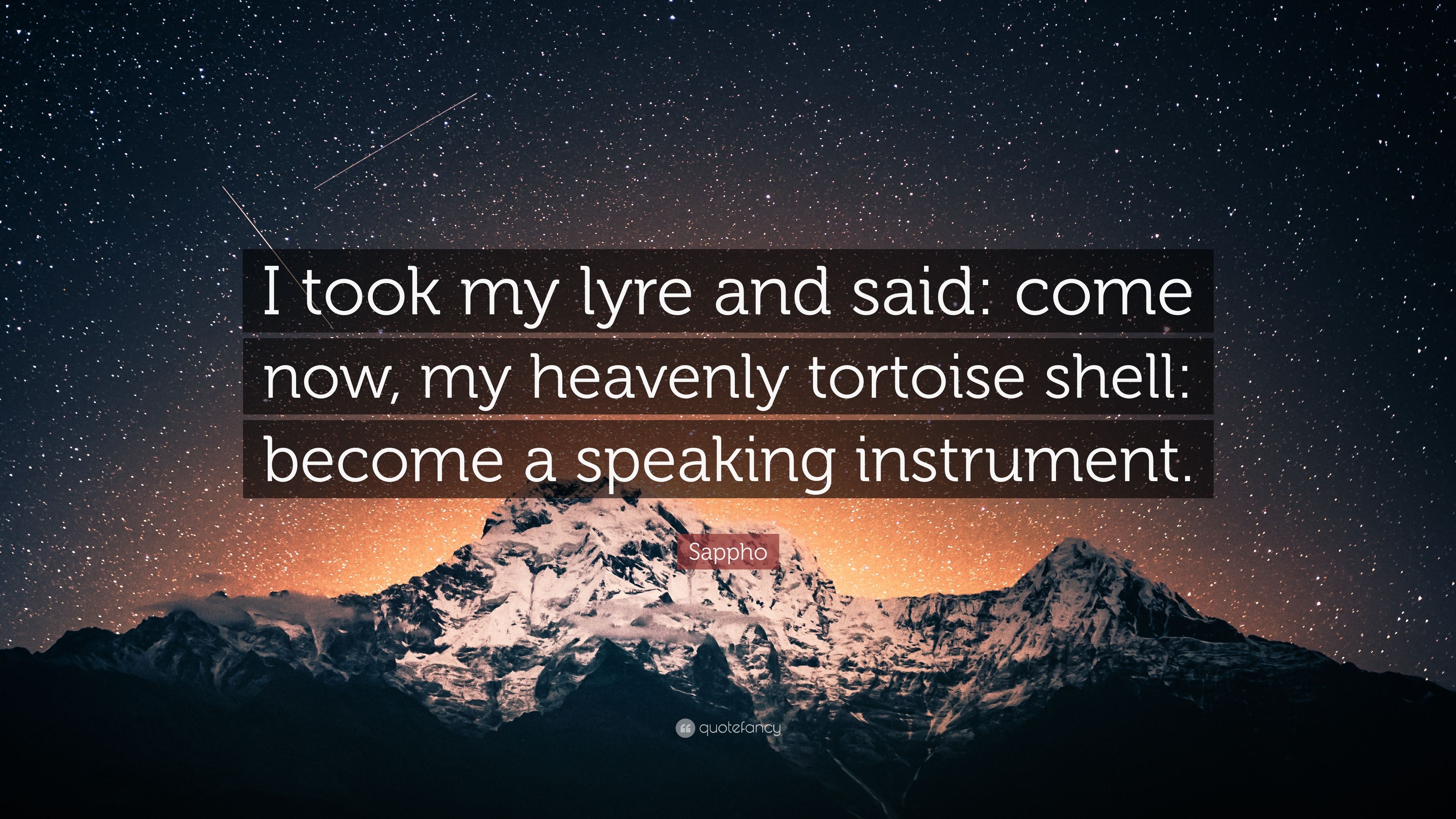 3840x2160 Sappho Quote: “I took my lyre and said: come now, my heavenly, Desktop