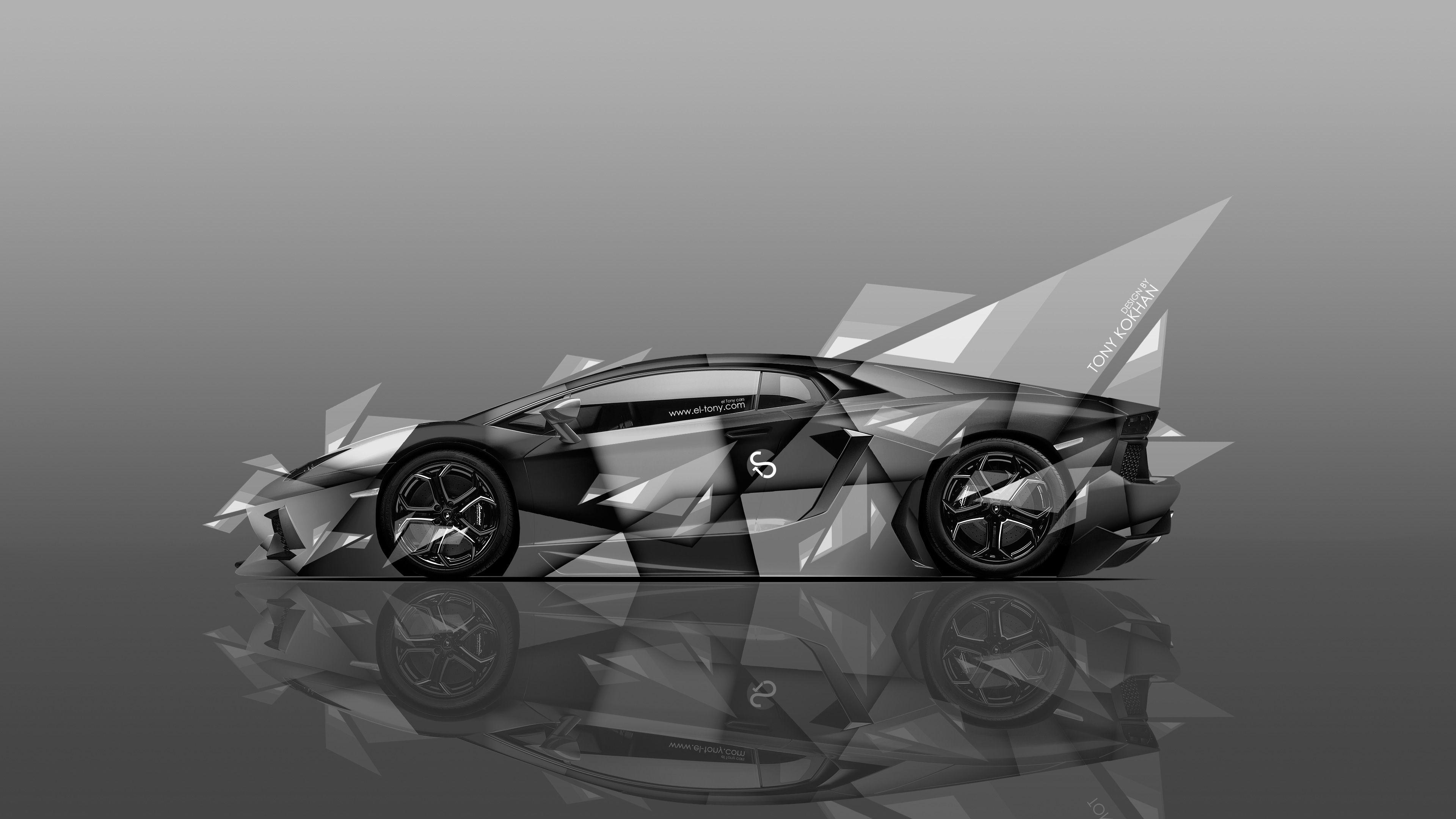 3840x2160 4K Wallpaper Lamborghini Aventador Side Aerography Car 2014, Desktop