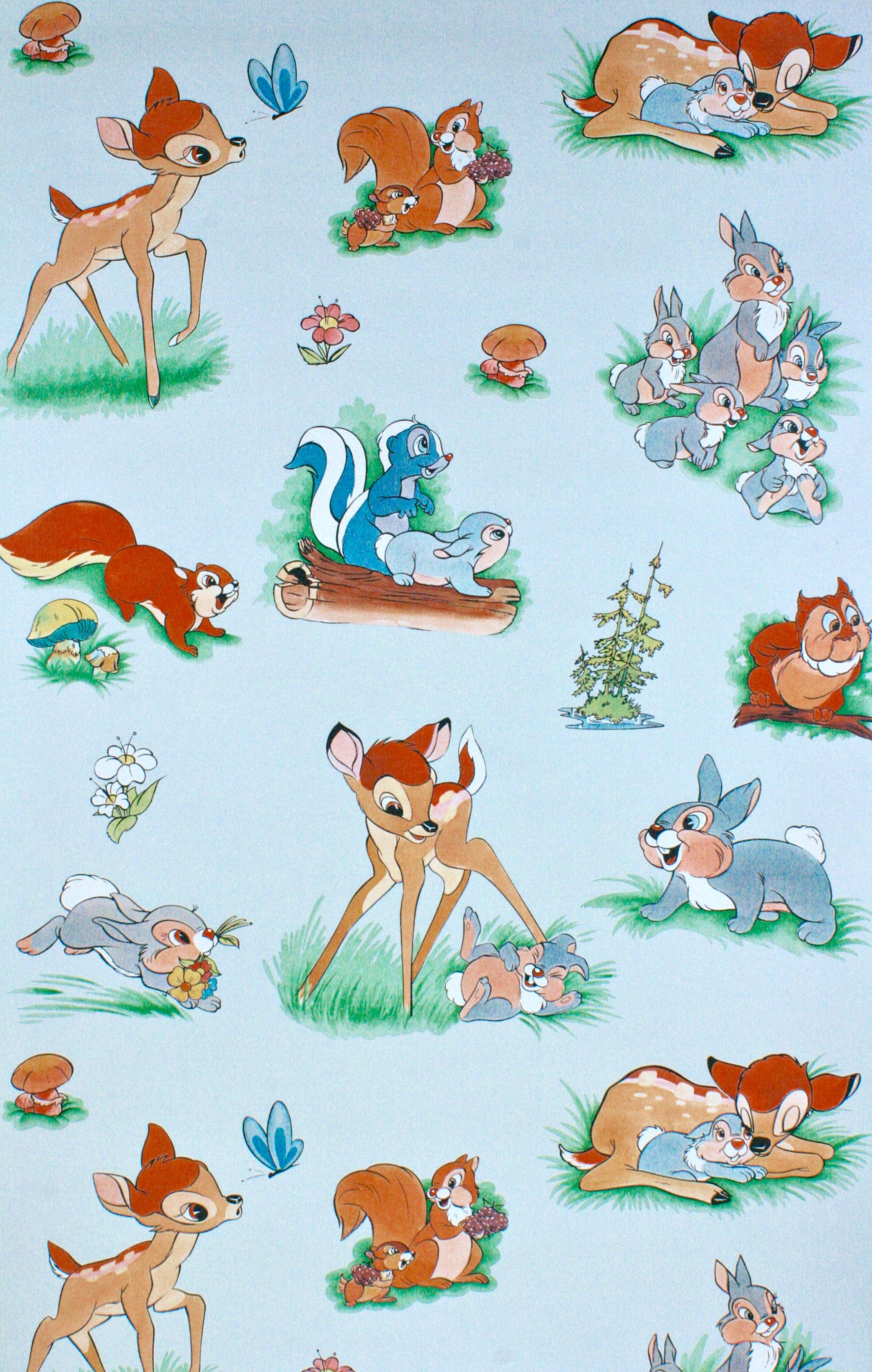 2370x3730 Vintage kids Bambi wallpaper from the 70s. Shop at VintageWallpaper.be for more Vintage Retro Kids Wallpaper. Bambi disney, Cartoon wallpaper, Disney wallpaper, Phone