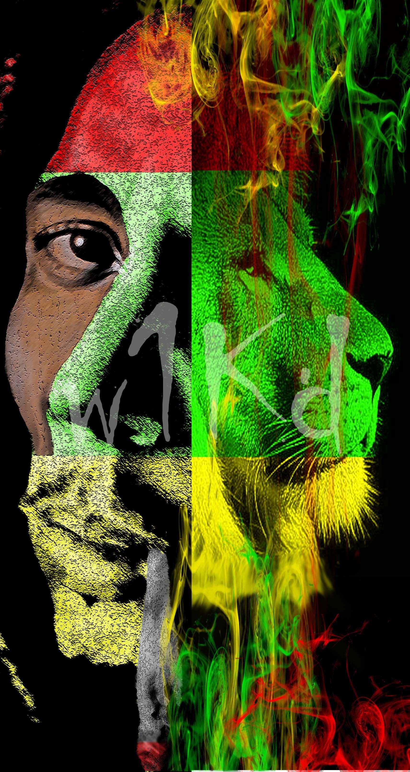 1710x3220 Bob Marley Rasta Lion, Phone