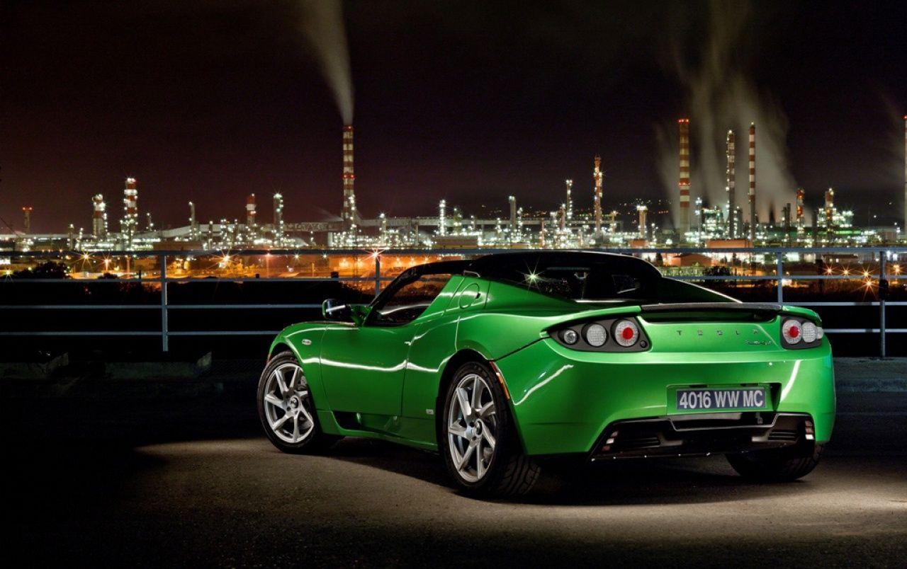 1280x810 Green Tesla Roadster wallpaper. Green Tesla Roadster, Desktop