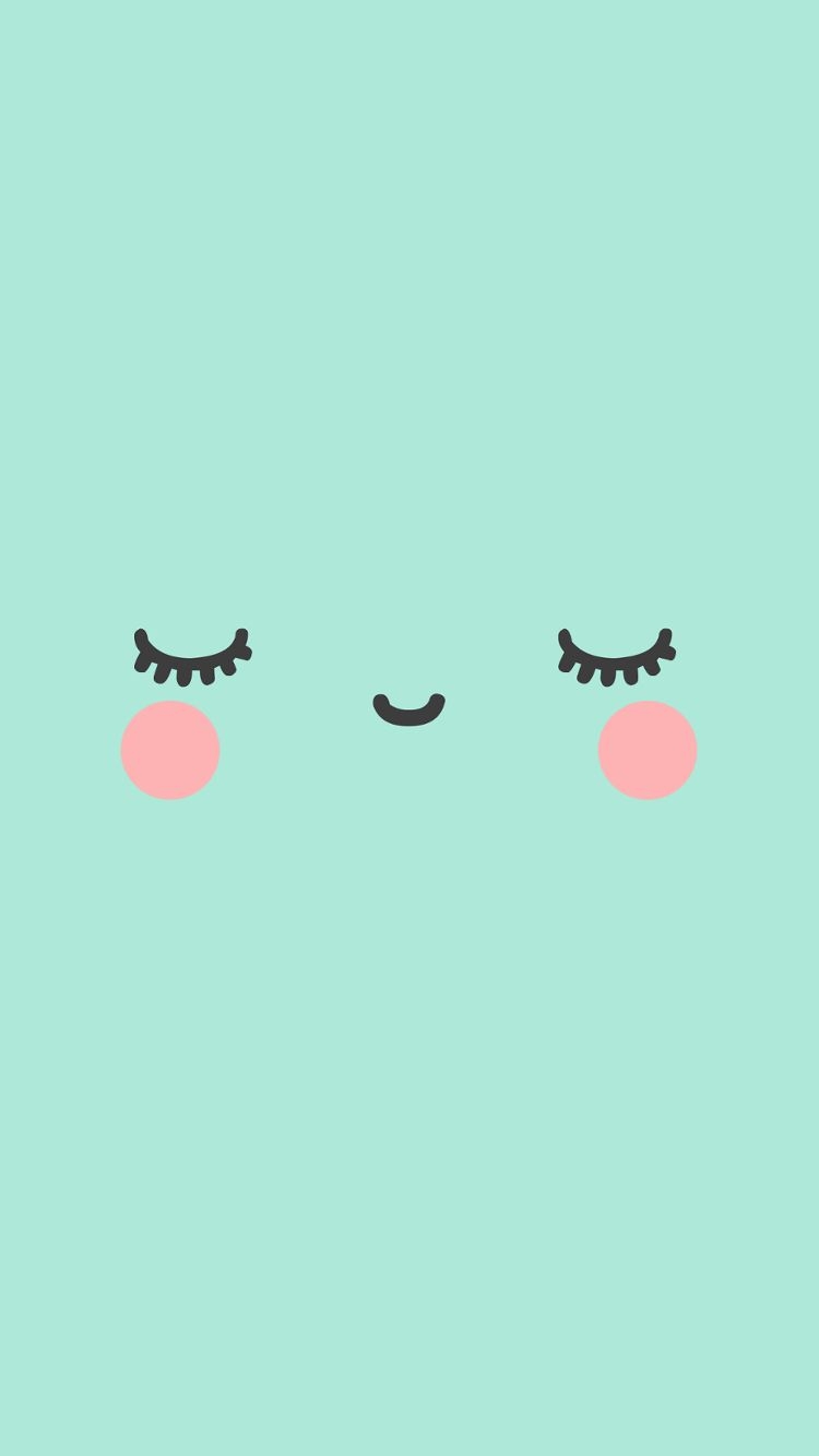 750x1340 Kawaii Face Green Phone (750×1334). Летние обои, Обои для телефона, Обои, Phone