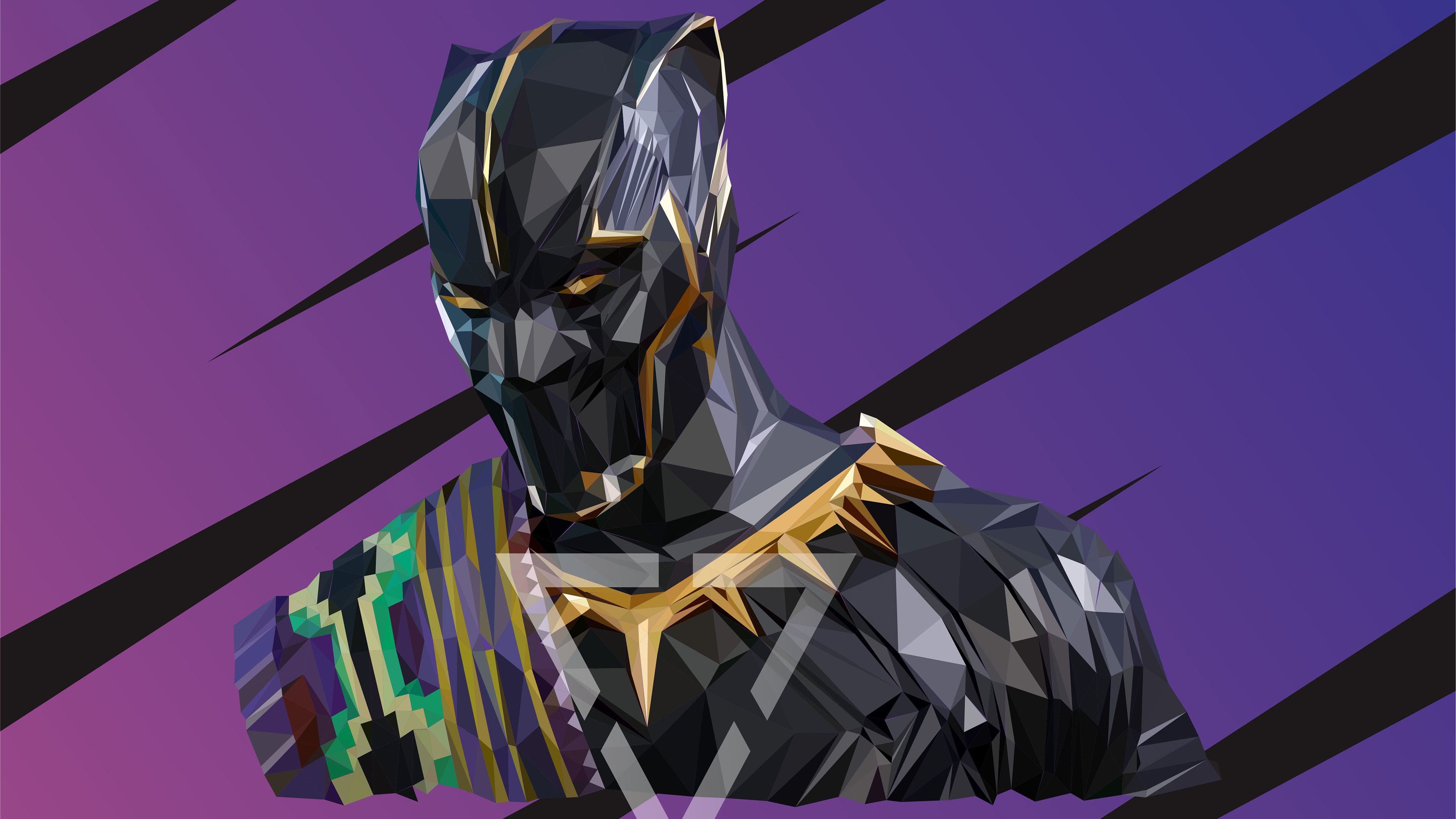 3840x2160 Wallpaper 4k Black Panther T Chakka Lowpoly Art 4k 4k Wallpaper, Desktop