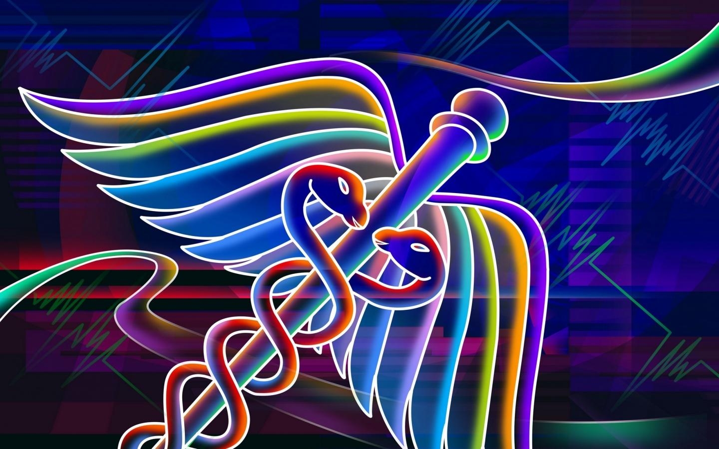 1440x900 Neon snake Art, Desktop