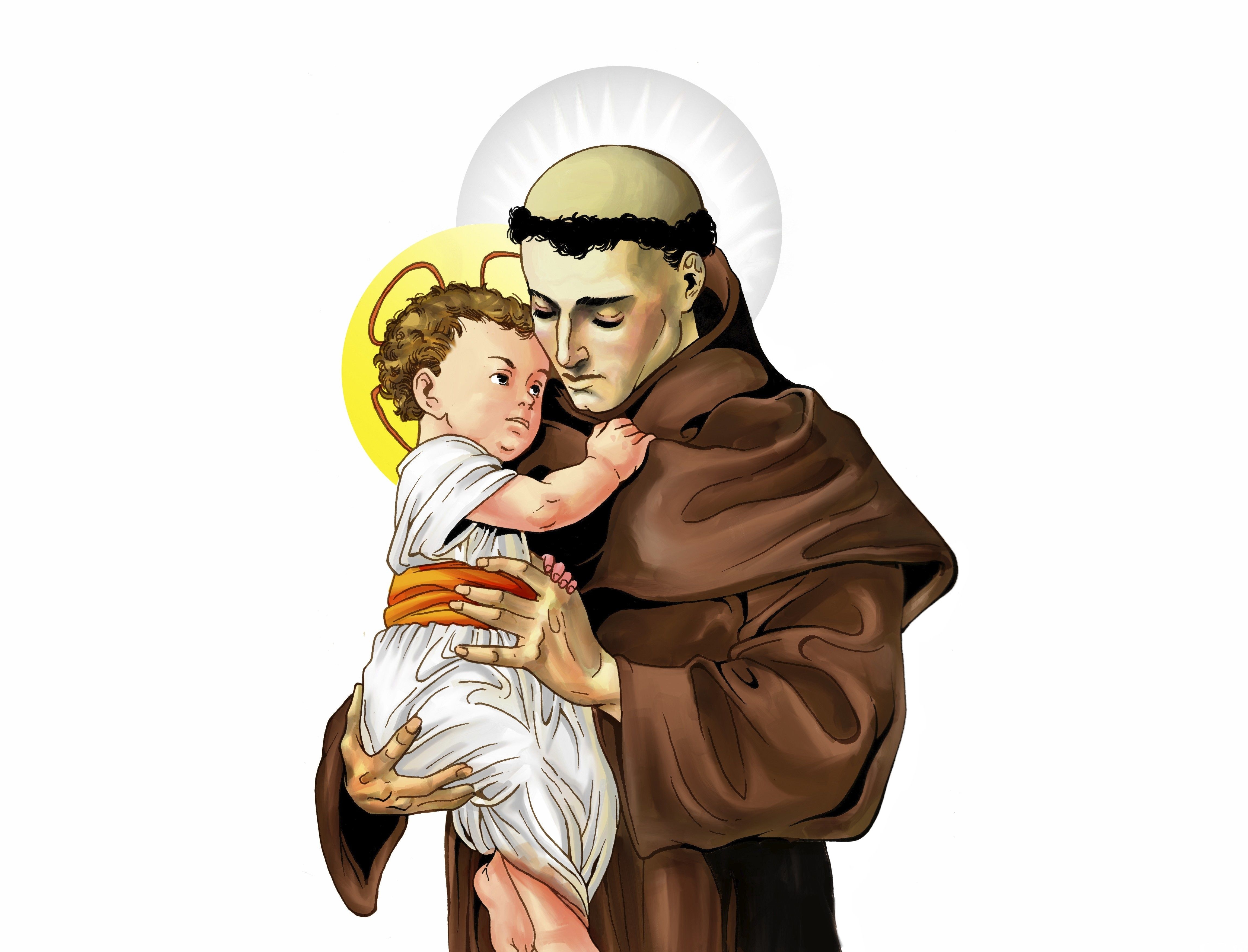 4600x3510 Picture Boys Men St. Anthony 2 Religion White background, Desktop