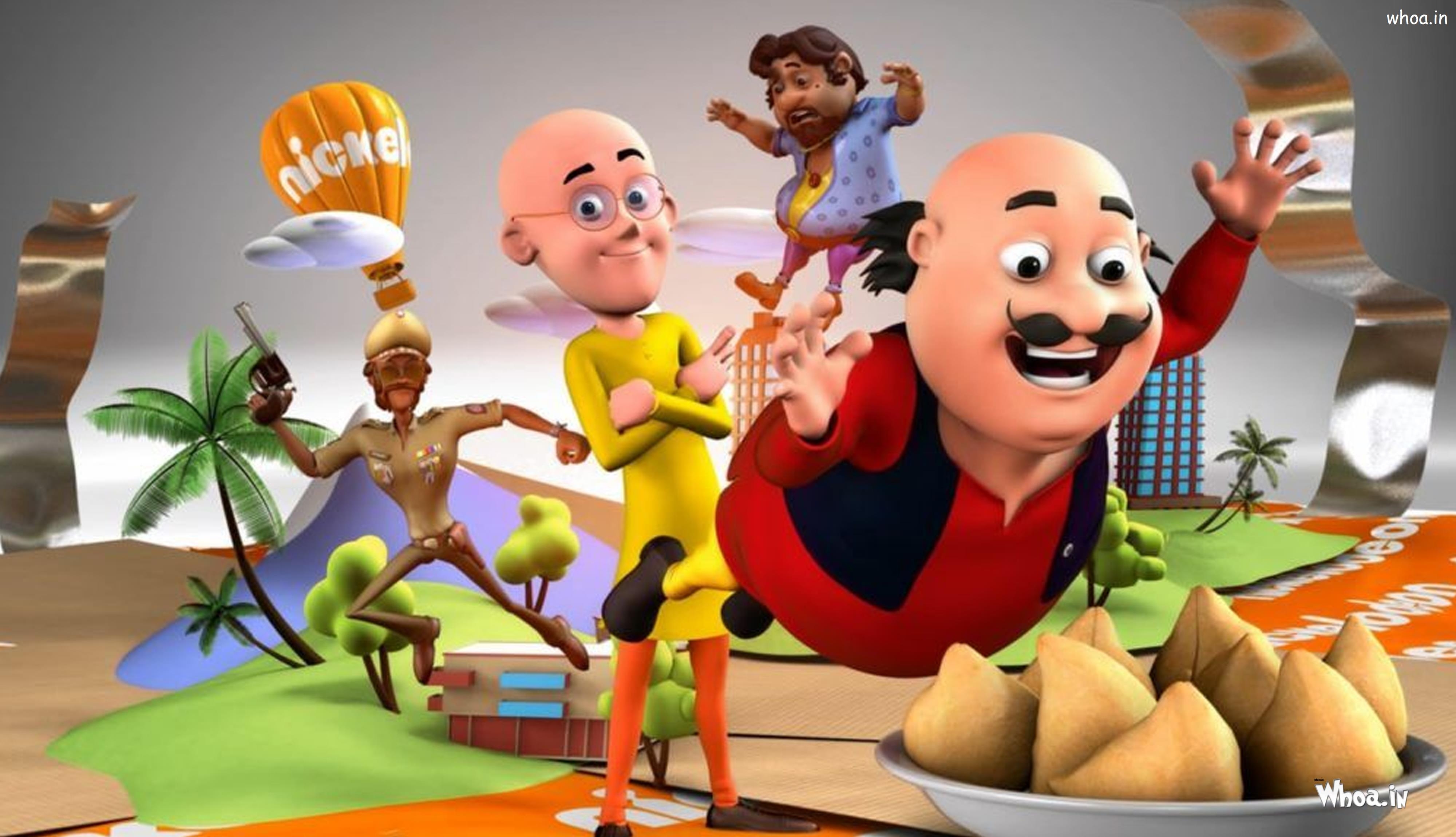 4000x2300 Motu Patlu Samosa Power Print 14 Inch Red Yellow School Pics, Desktop