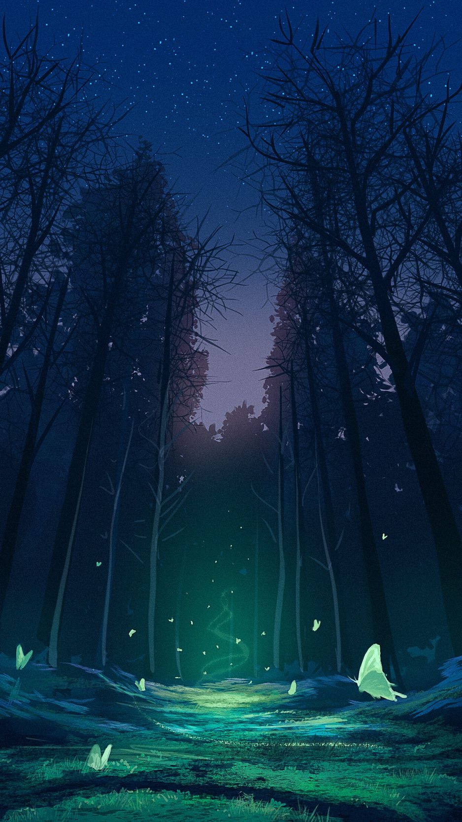 940x1670 Download Wallpaper  Forest, Magic, Butterflies, Fantasy, Art Iphone 8 7 6s 6 For Parallax HD Background, Phone