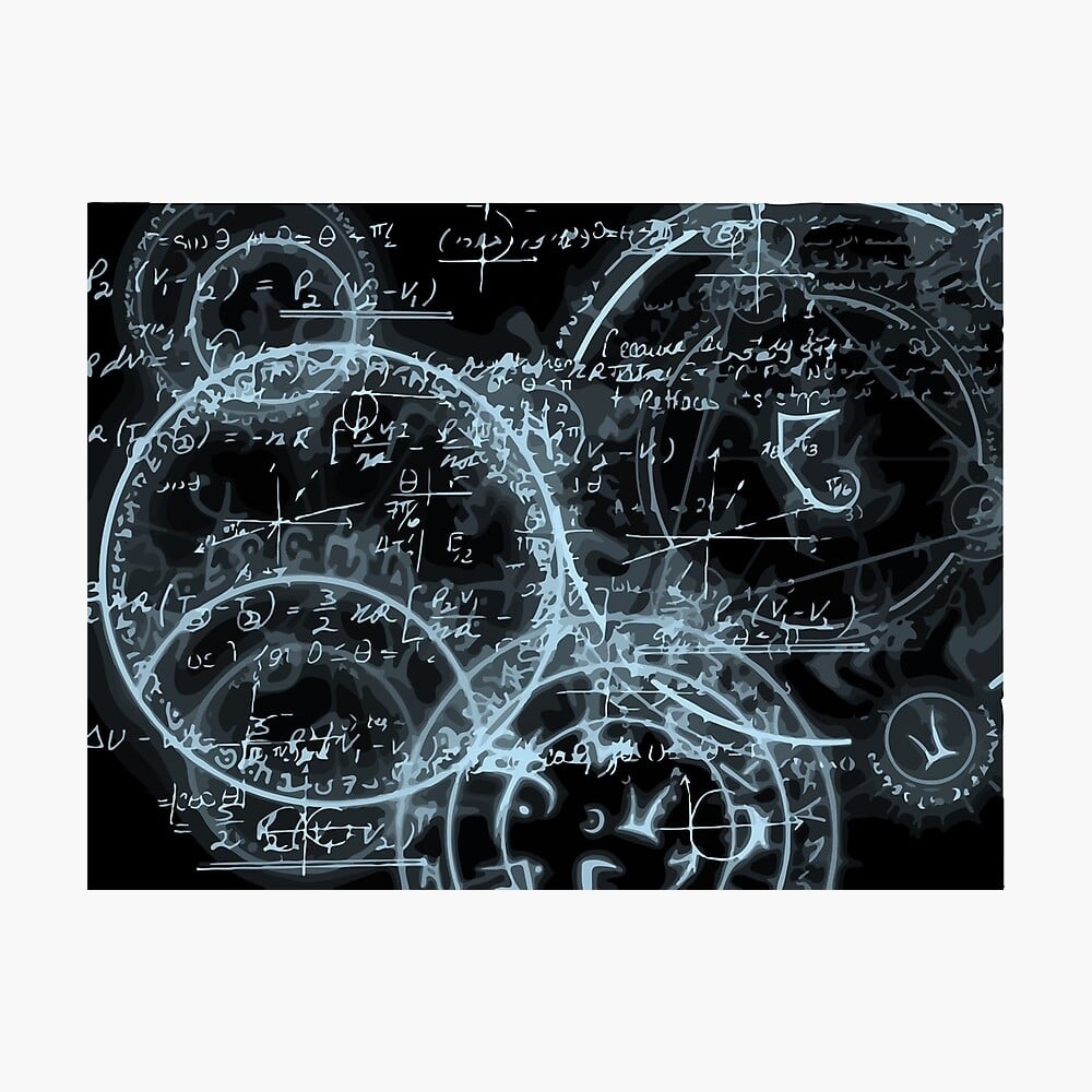 1000x1000 Math Symbols Art Poster, Phone