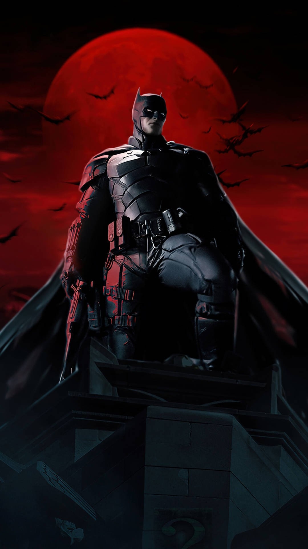 1080x1920 Download Batman With Red Moon Movie Wallpaper, Phone