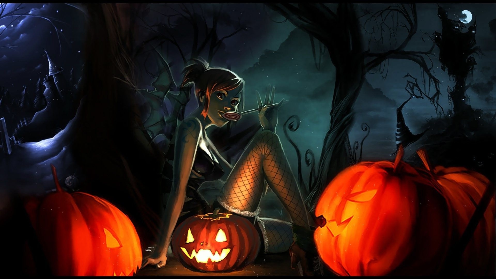 1920x1080 anime Girls, Halloween, One Piece, Nami Wallpaper HD / Desktop and Mobile Background, Desktop