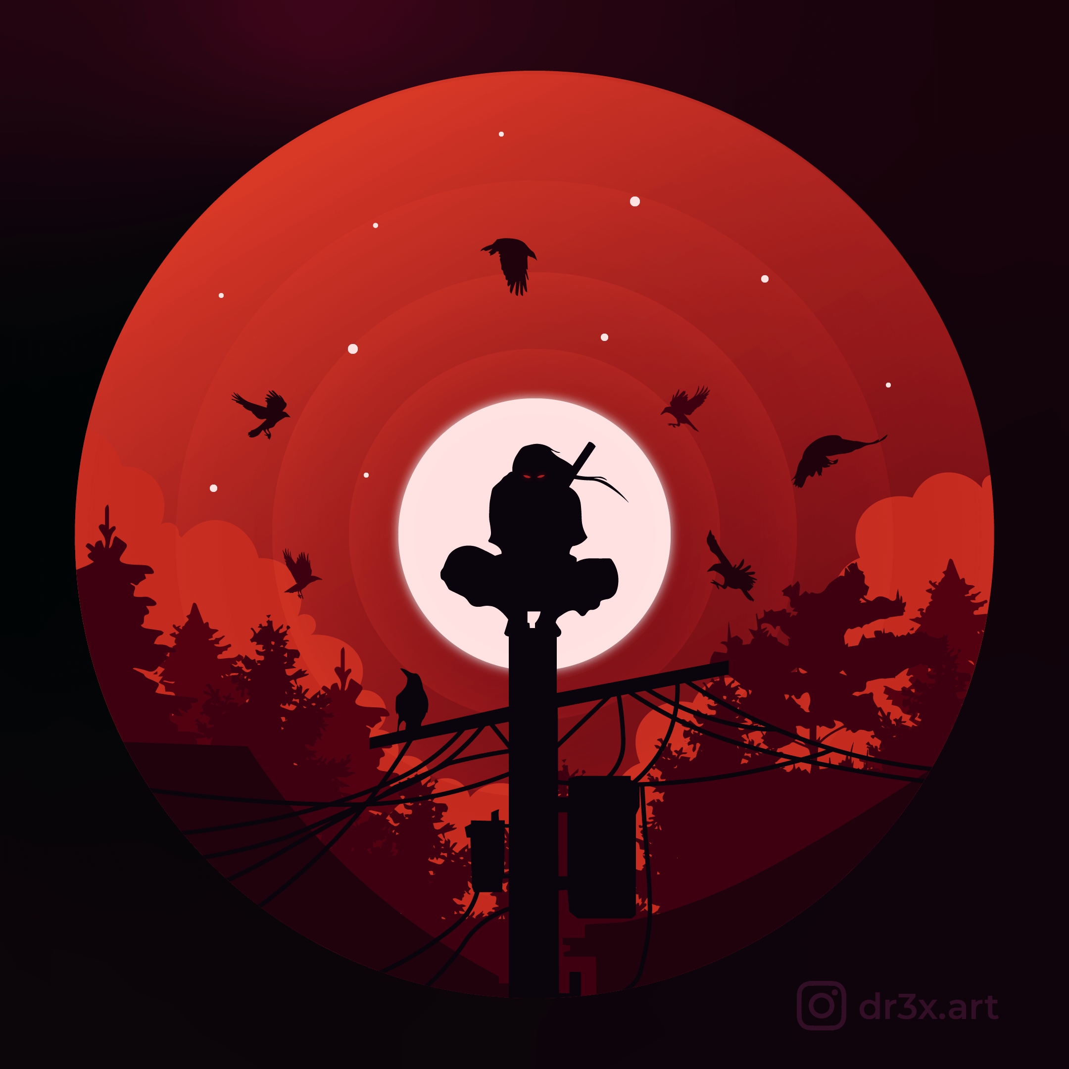 2160x2160 Itachi Uchiha Vector Art, Phone