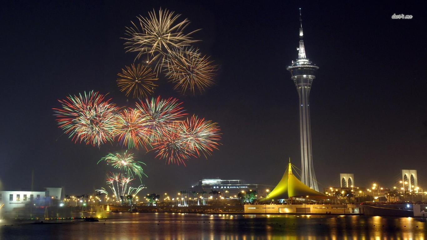 1370x770 Fireworks in Macau wallpaper wallpaper, Desktop