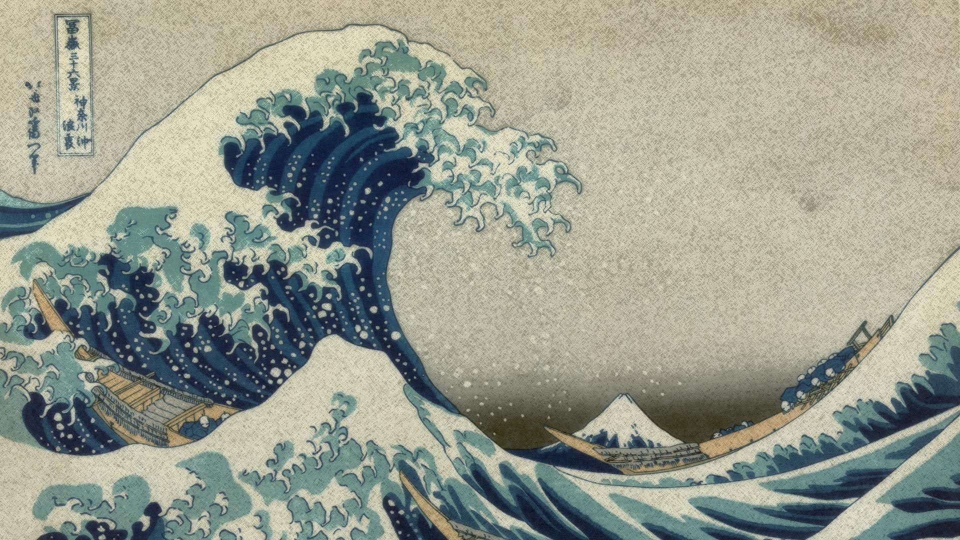 1920x1080 undefined The Great Wave Wallpaper (28 Wallpaper). Adorable Wallpaper. Japanese wave painting, Hokusai great wave, Wave art, Desktop