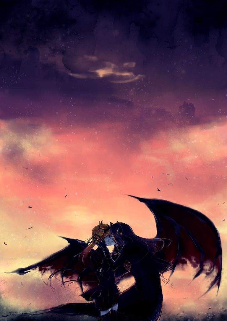 770x1090 Demon Anime Couple Wallpaper, Phone